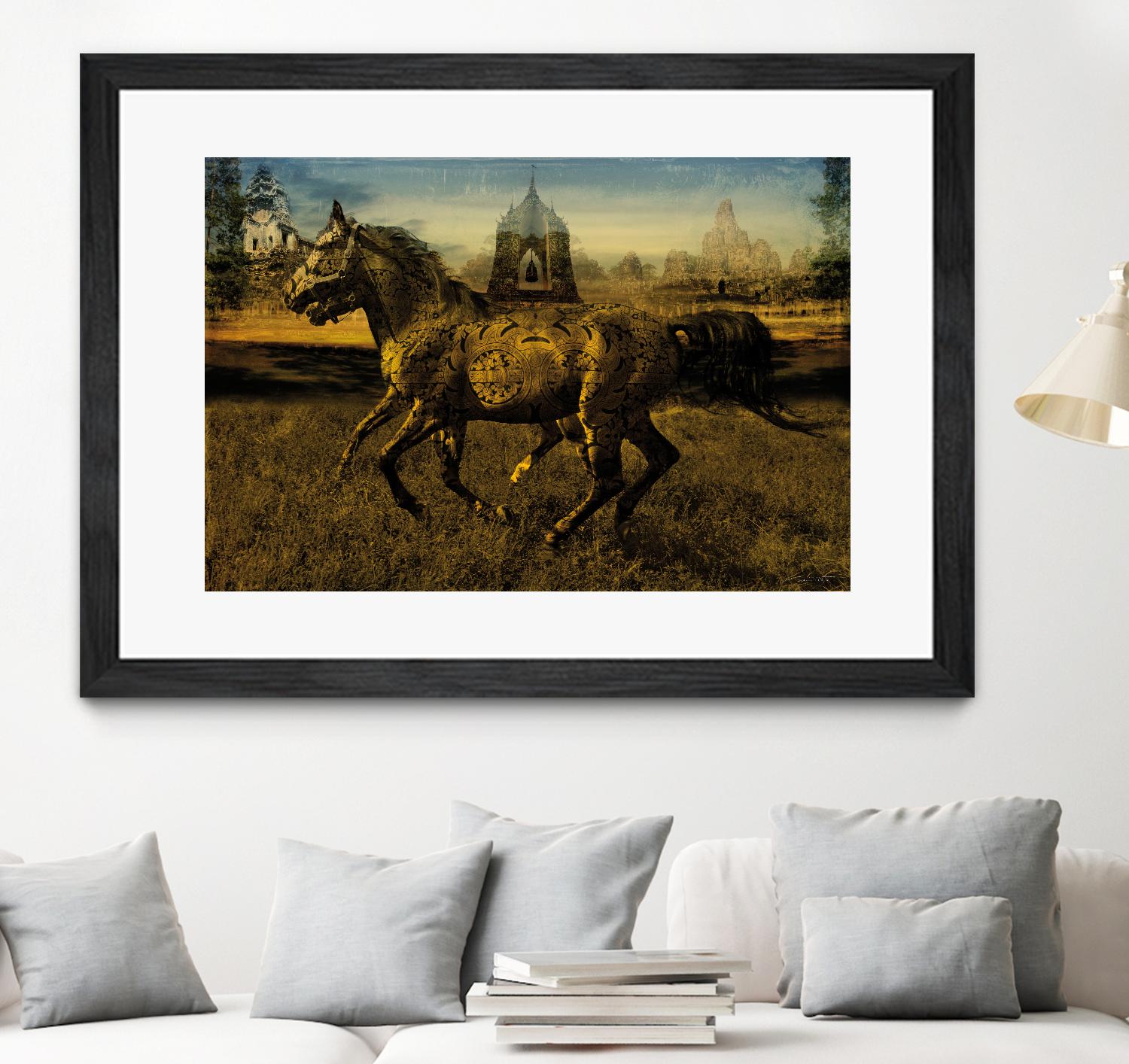 2 Horses by Daniel Stanford on GIANT ART - gold animals exotique