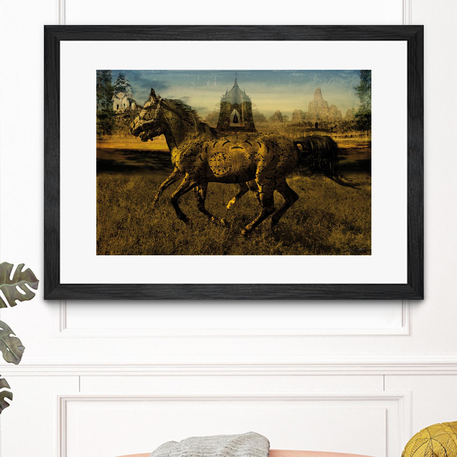 2 Horses by Daniel Stanford on GIANT ART - gold animals exotique