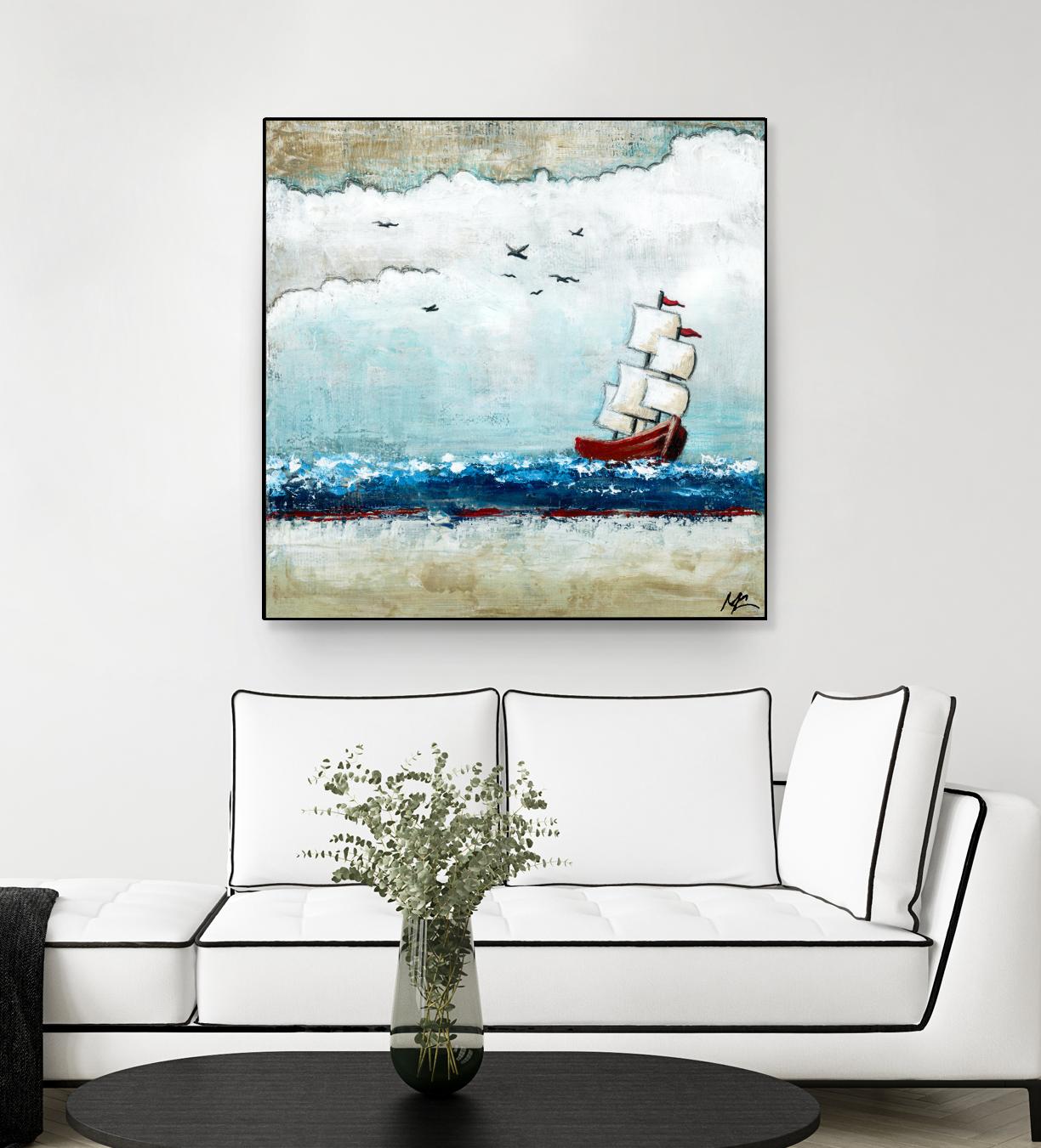 Vents et marées by Marie Claprood on GIANT ART - white sea scene