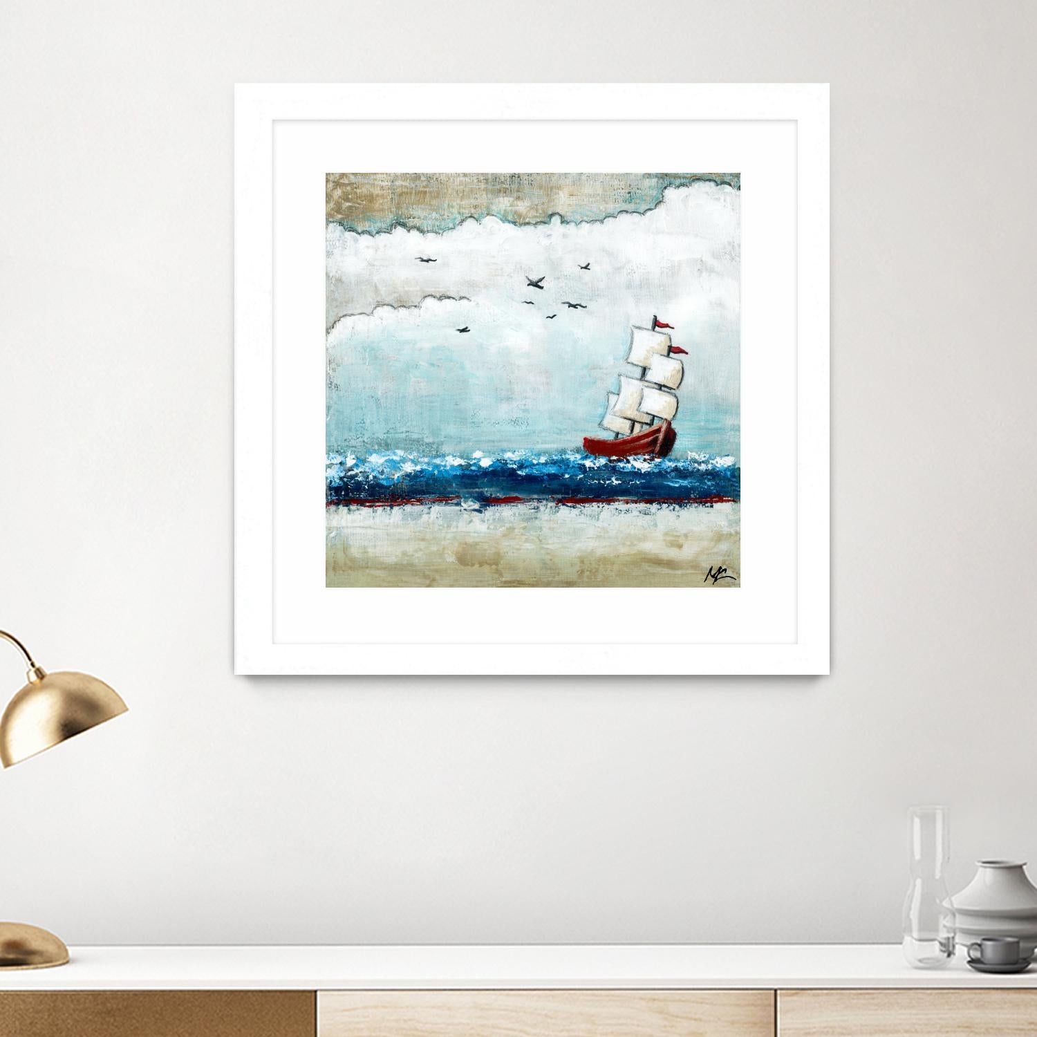 Vents et marées by Marie Claprood on GIANT ART - white sea scene