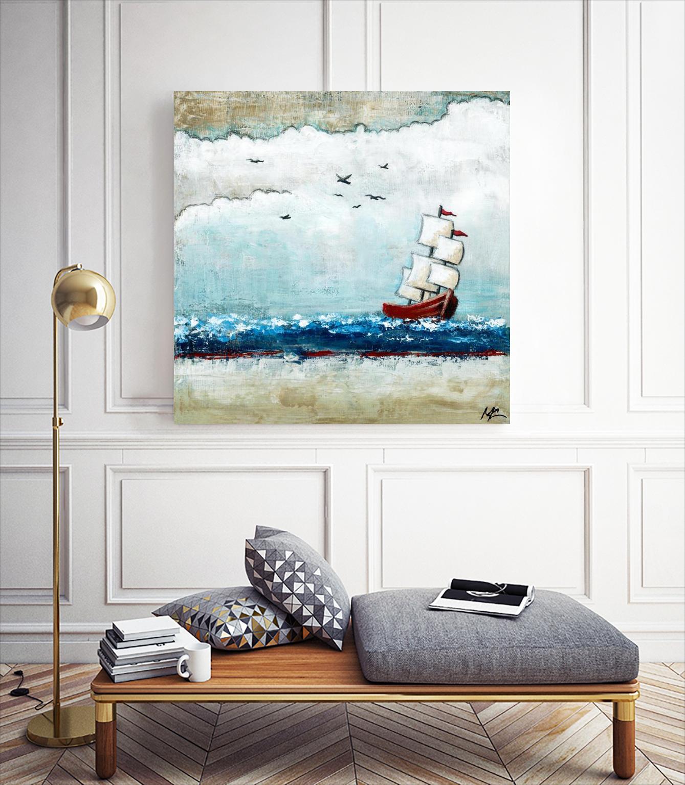 Vents et marées by Marie Claprood on GIANT ART - beige costal ocean