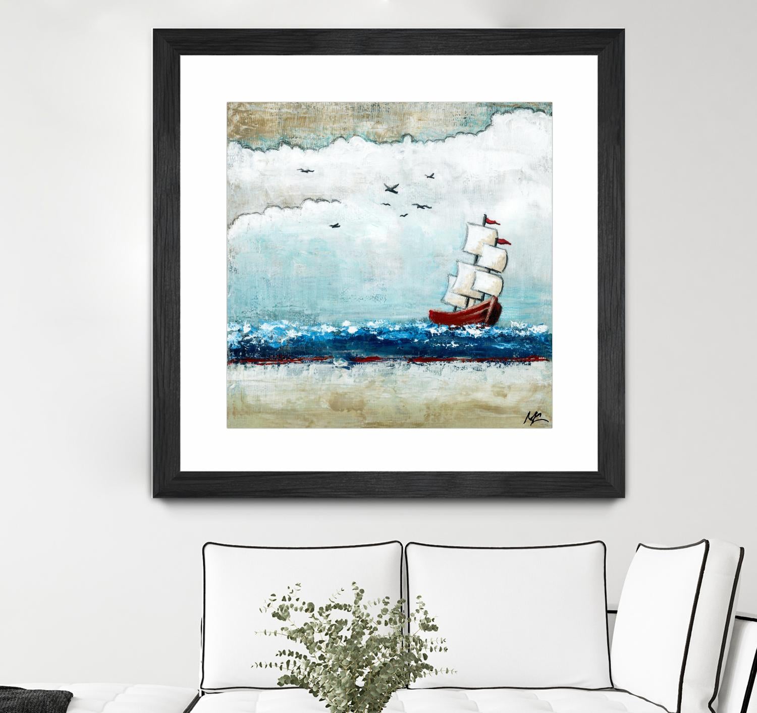 Vents et marées by Marie Claprood on GIANT ART - white sea scene