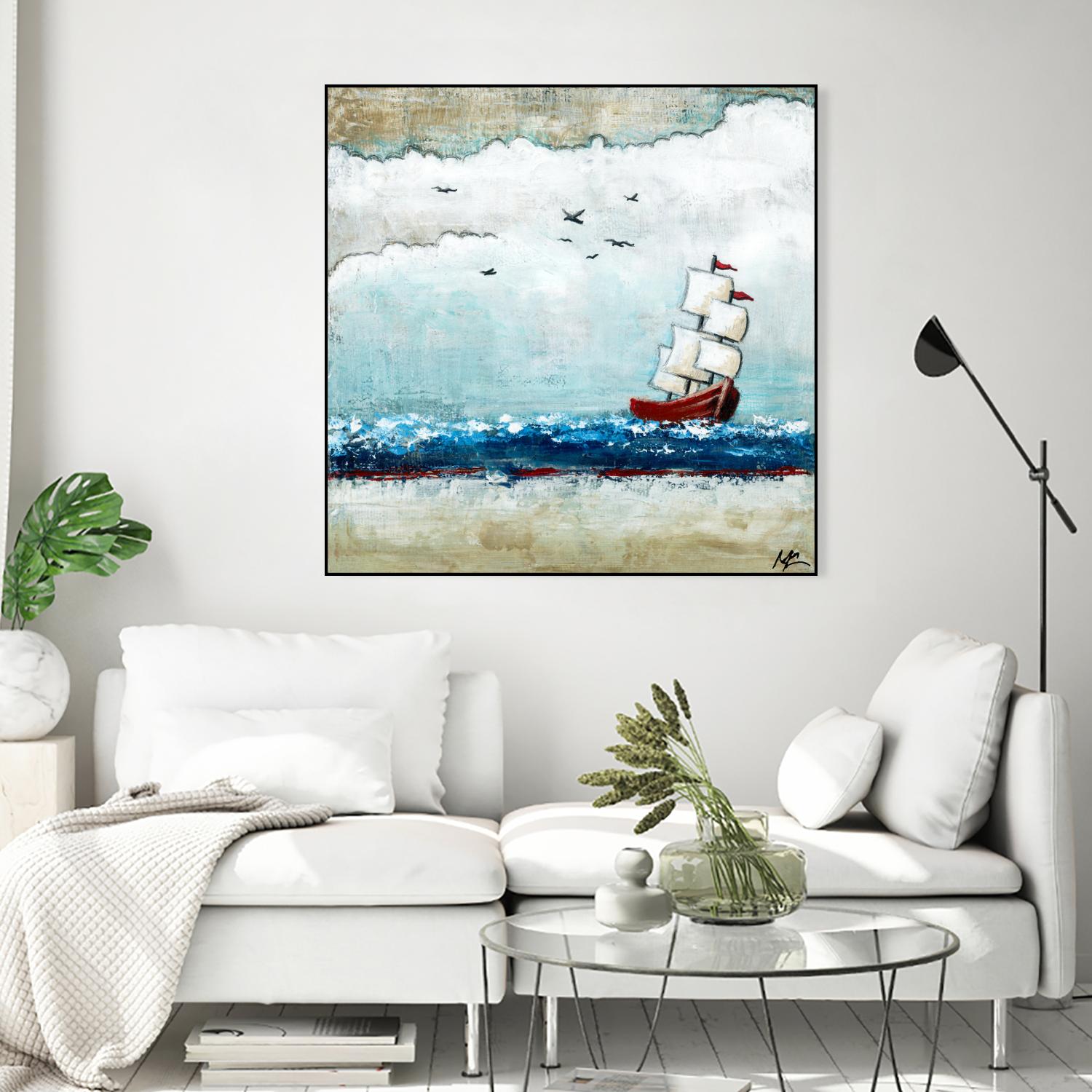 Vents et marées by Marie Claprood on GIANT ART - white sea scene