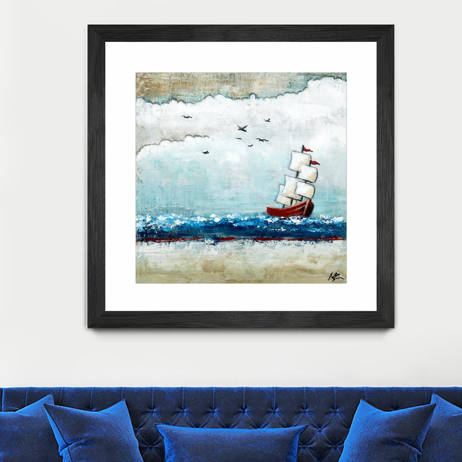 Vents et marées by Marie Claprood on GIANT ART - white sea scene