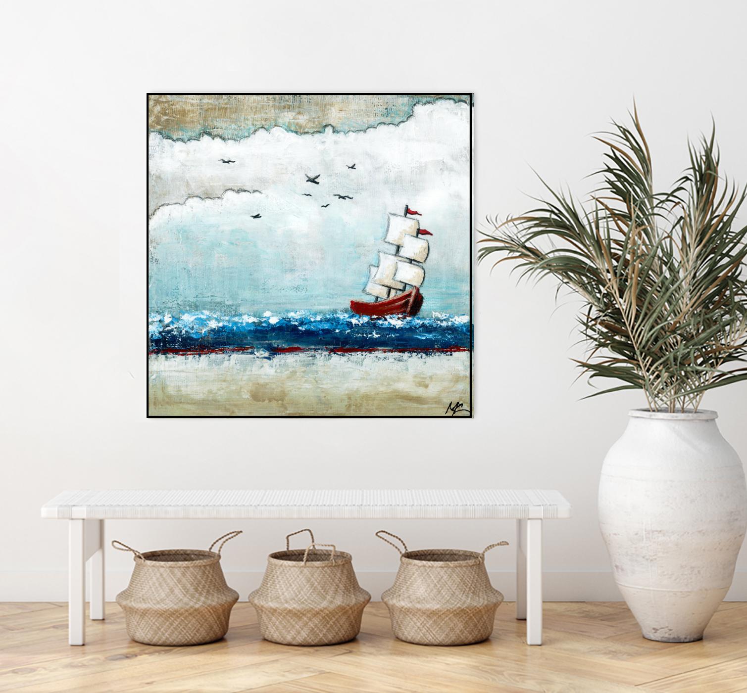 Vents et marées by Marie Claprood on GIANT ART - white sea scene