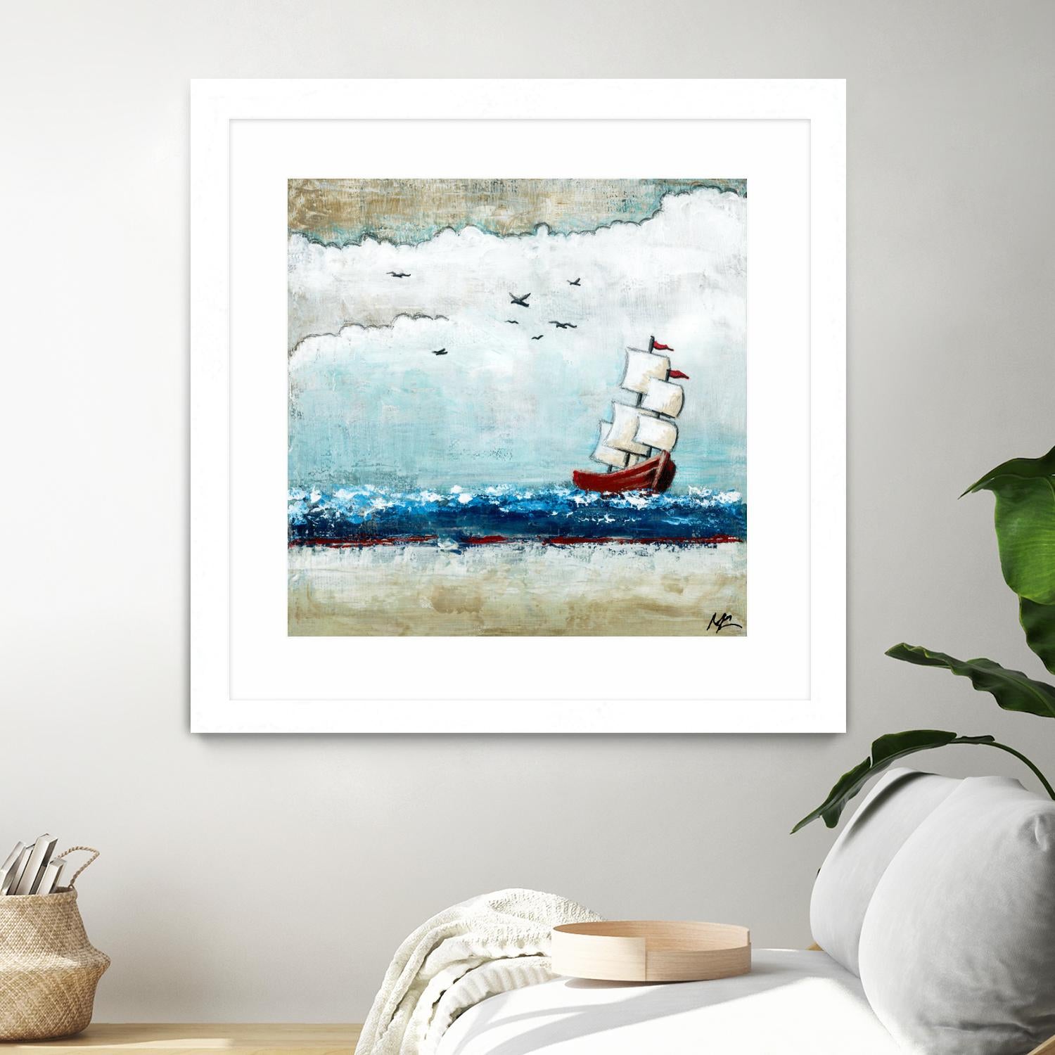 Vents et marées by Marie Claprood on GIANT ART - white sea scene