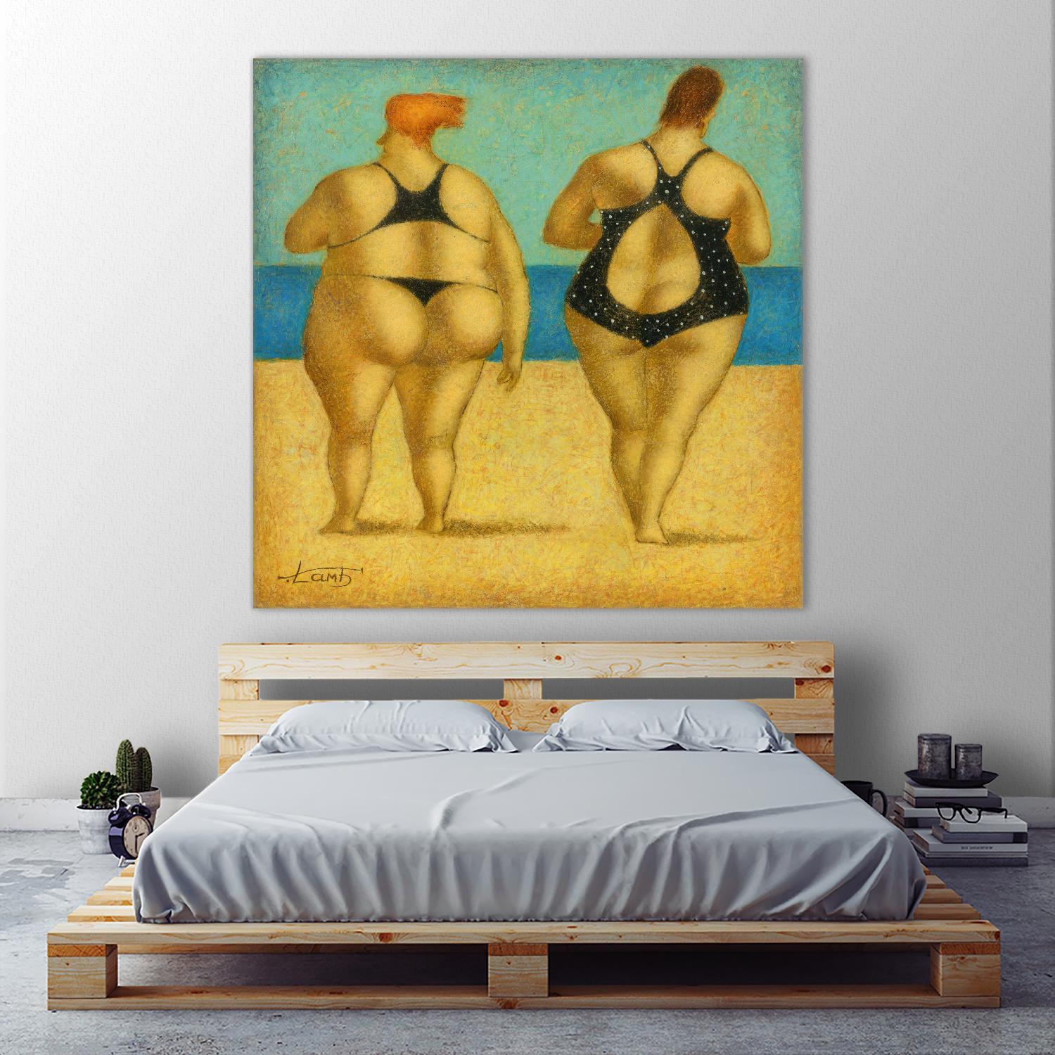 2 on the beach by Steven Lamb on GIANT ART - beige men and women