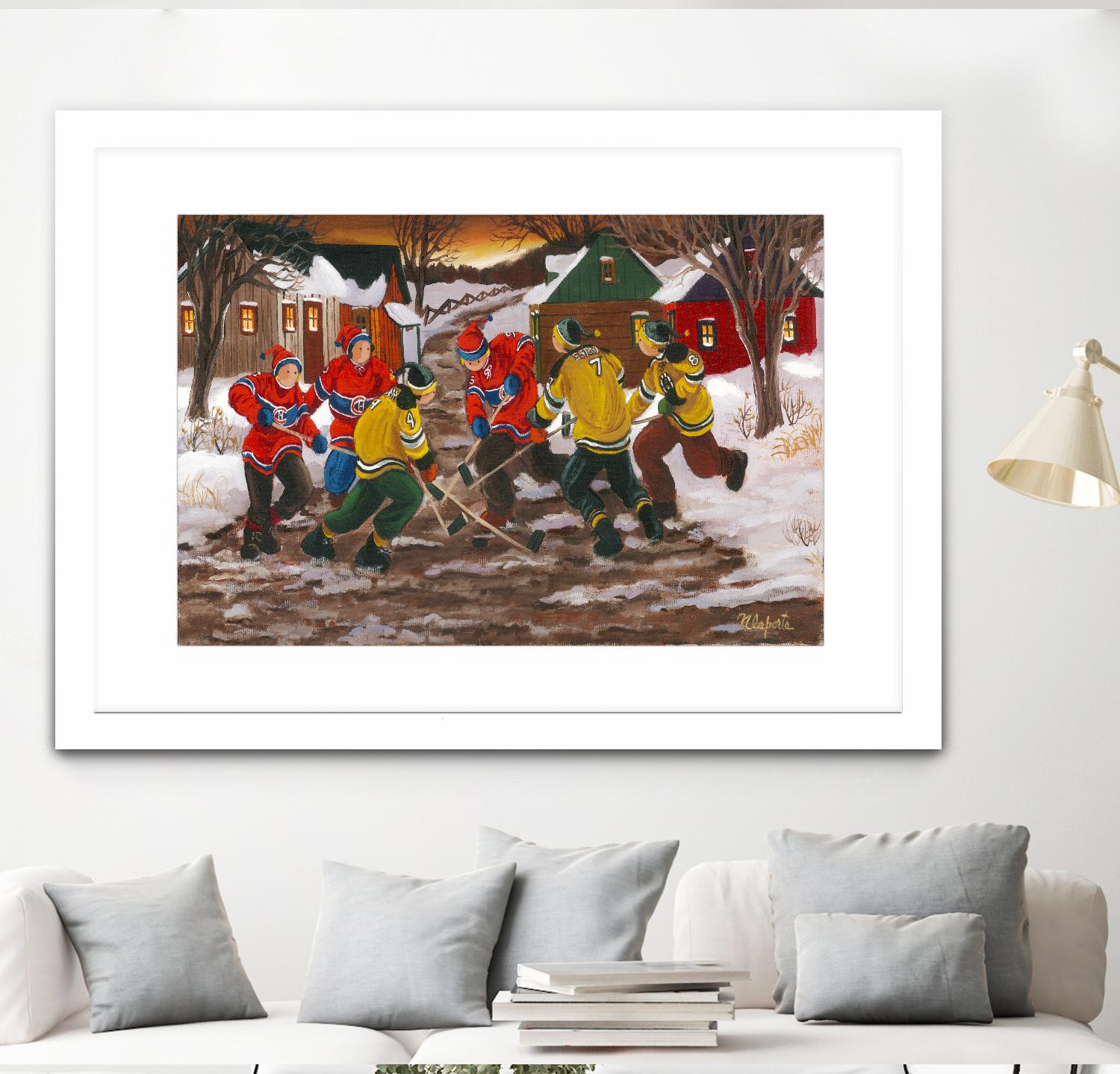 Jusqu'au printemps by Nicole Laporte on GIANT ART - red figurative hockey