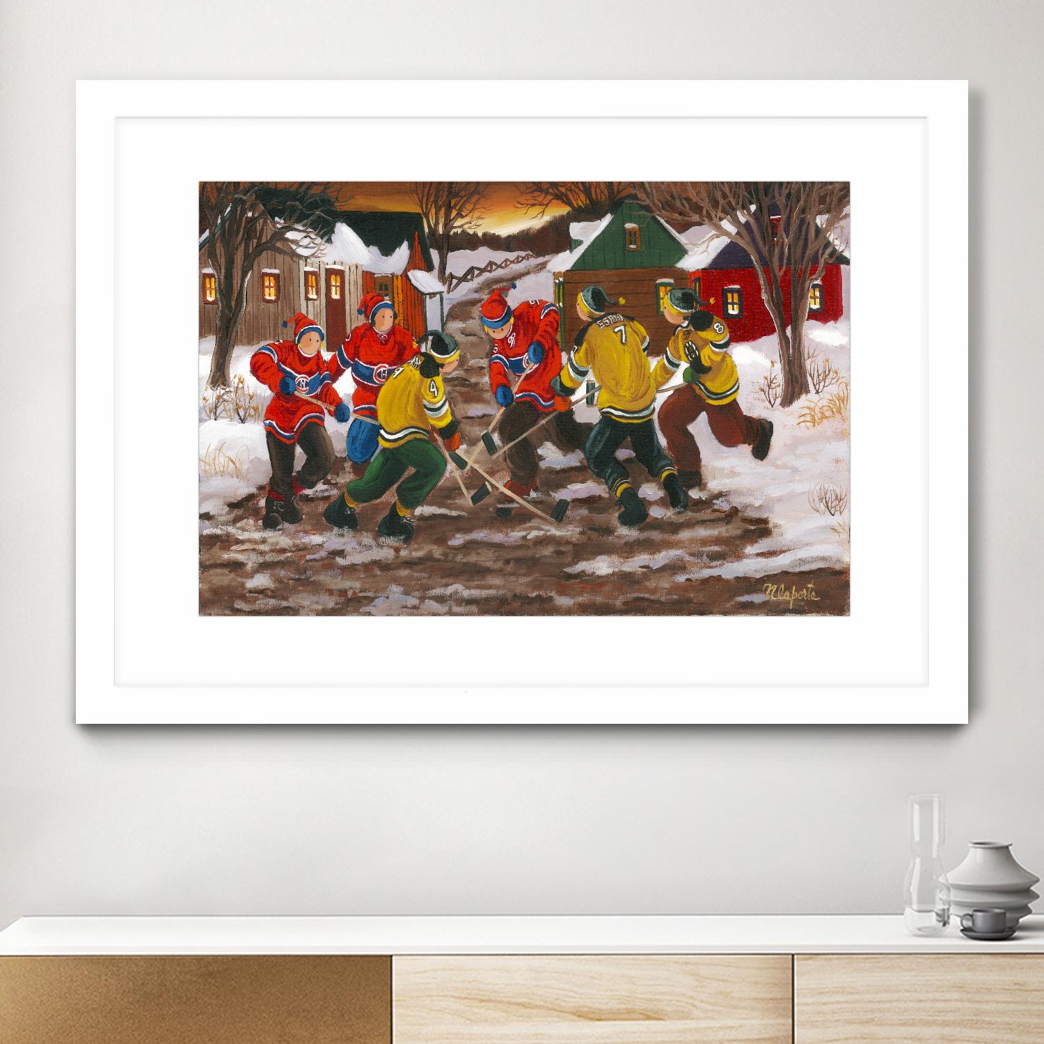 Jusqu'au printemps by Nicole Laporte on GIANT ART - red figurative hockey