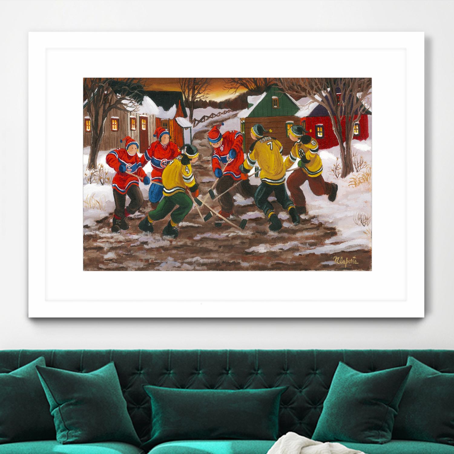 Jusqu'au printemps by Nicole Laporte on GIANT ART - red figurative hockey