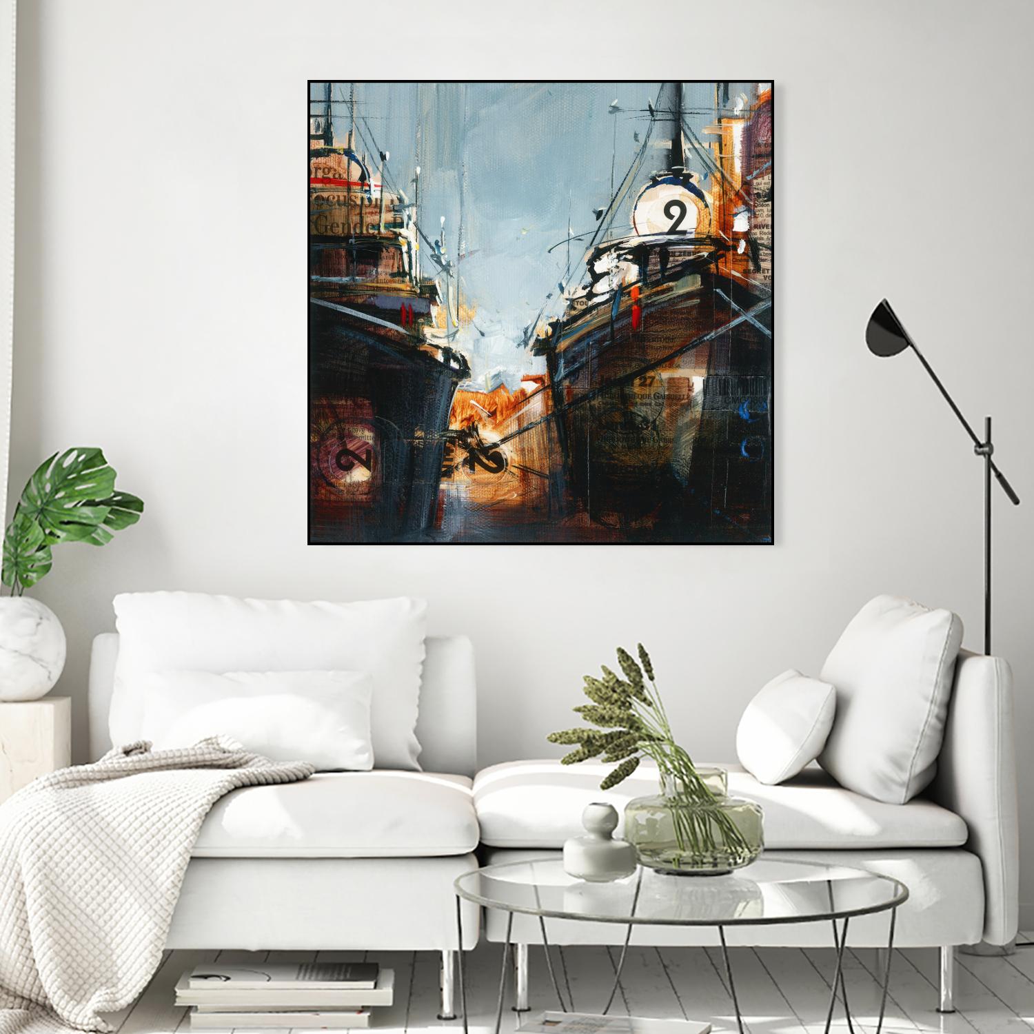 2 bateaux by Roland Palmaerts on GIANT ART - grey nautical