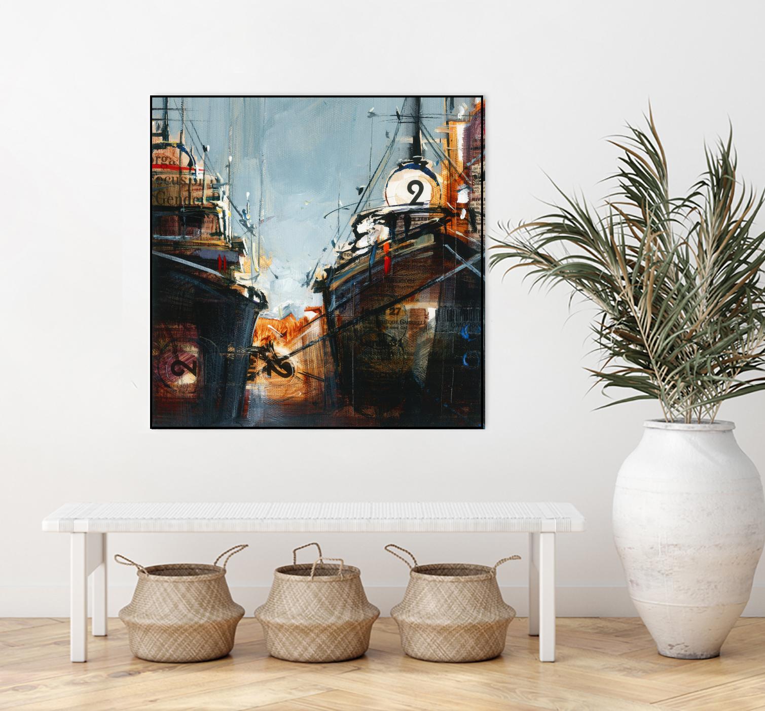 2 bateaux by Roland Palmaerts on GIANT ART - grey nautical