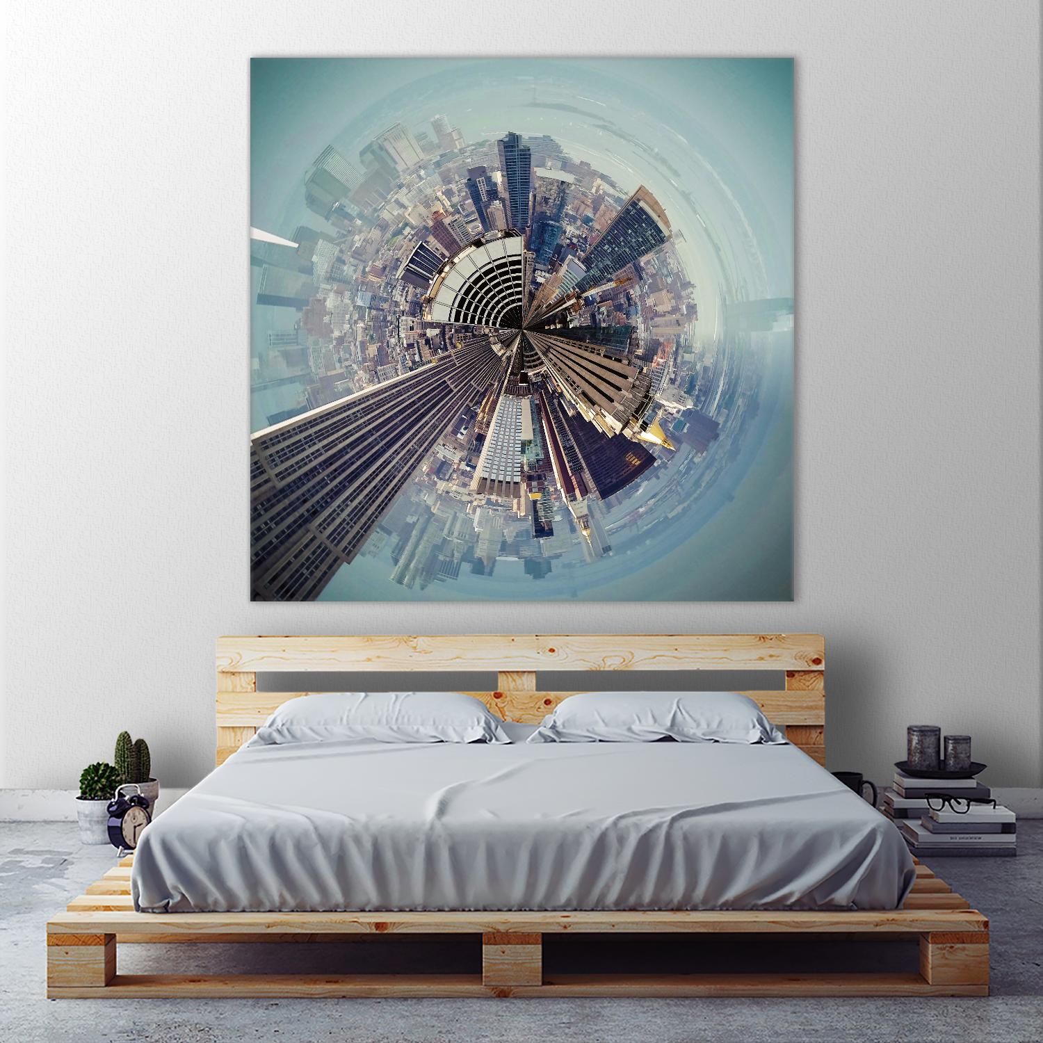 City Center I by Jean-François Dupuis on GIANT ART - blue city scene buildings