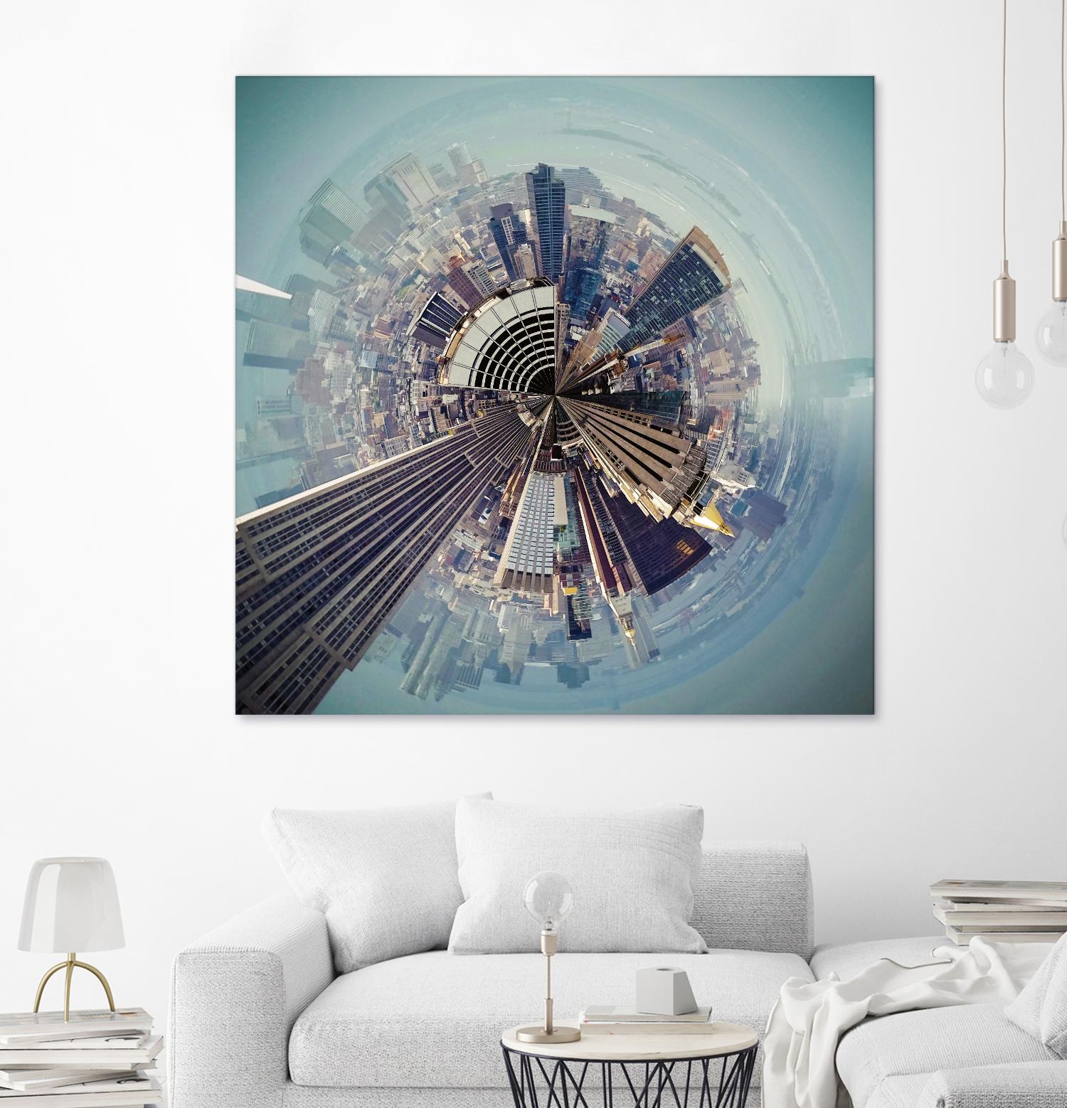 City Center I by Jean-François Dupuis on GIANT ART - blue city scene buildings