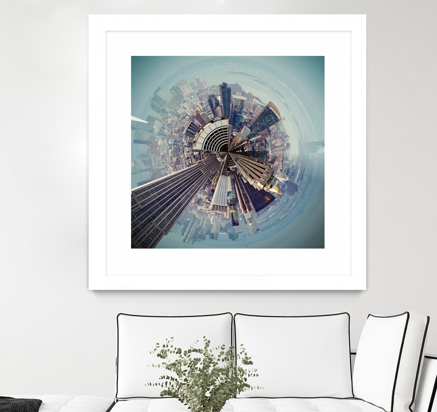 City Center I by Jean-François Dupuis on GIANT ART - blue city scene buildings