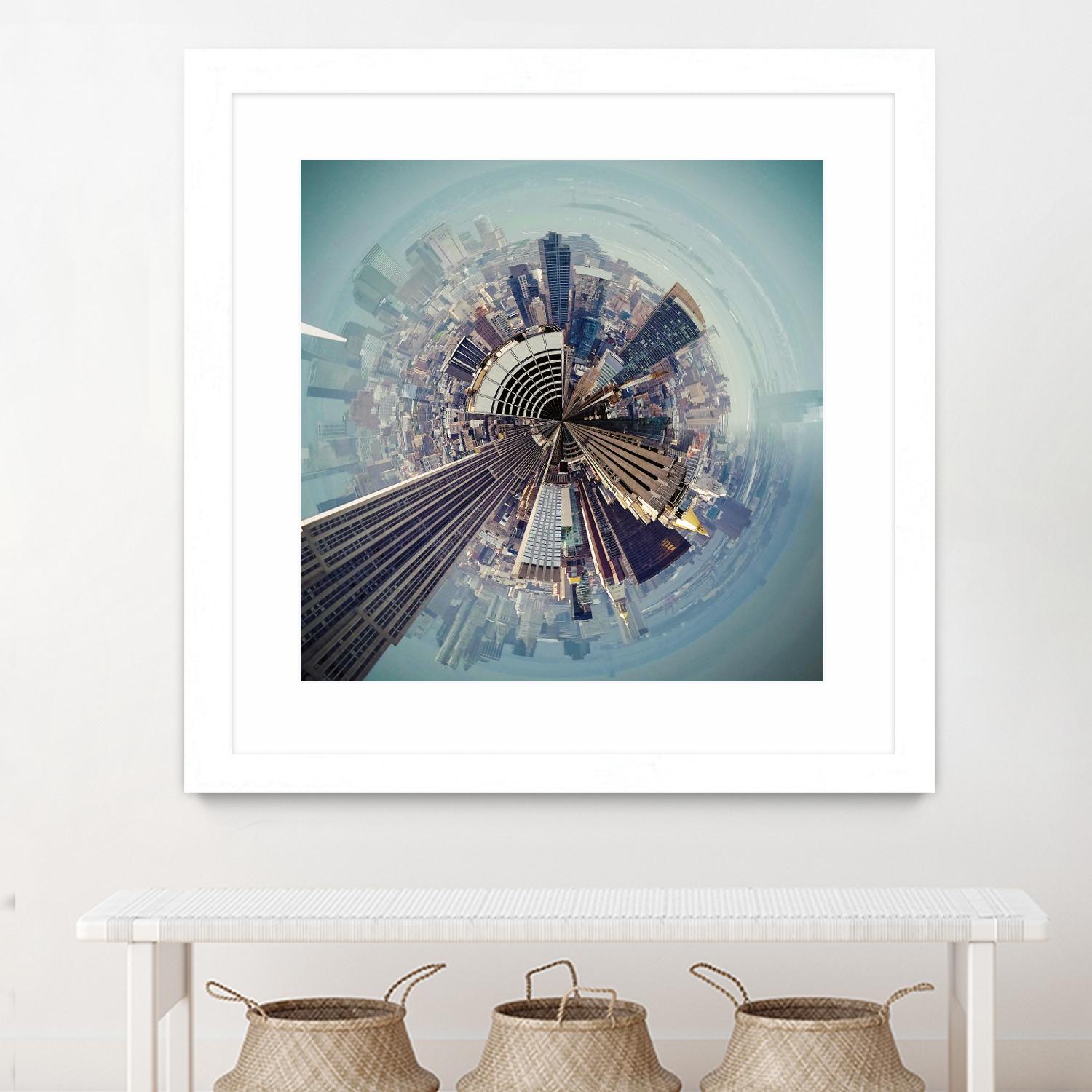 City Center I by Jean-François Dupuis on GIANT ART - blue city scene buildings