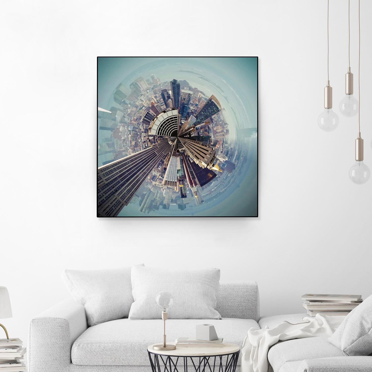 City Center I by Jean-François Dupuis on GIANT ART - blue city scene buildings