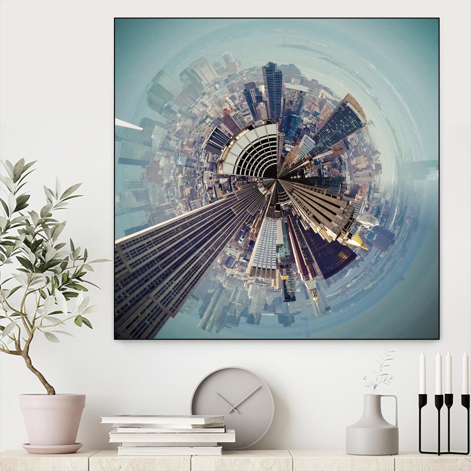 City Center I by Jean-François Dupuis on GIANT ART - blue city scene buildings