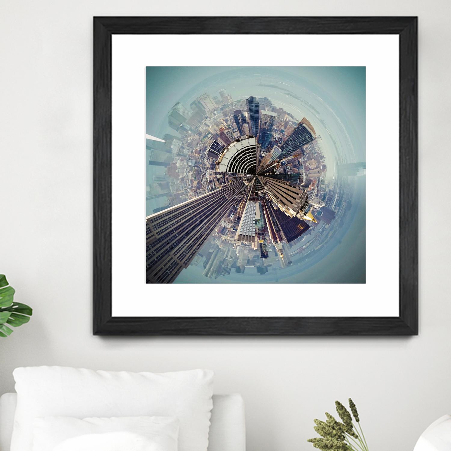 City Center I by Jean-François Dupuis on GIANT ART - blue city scene buildings