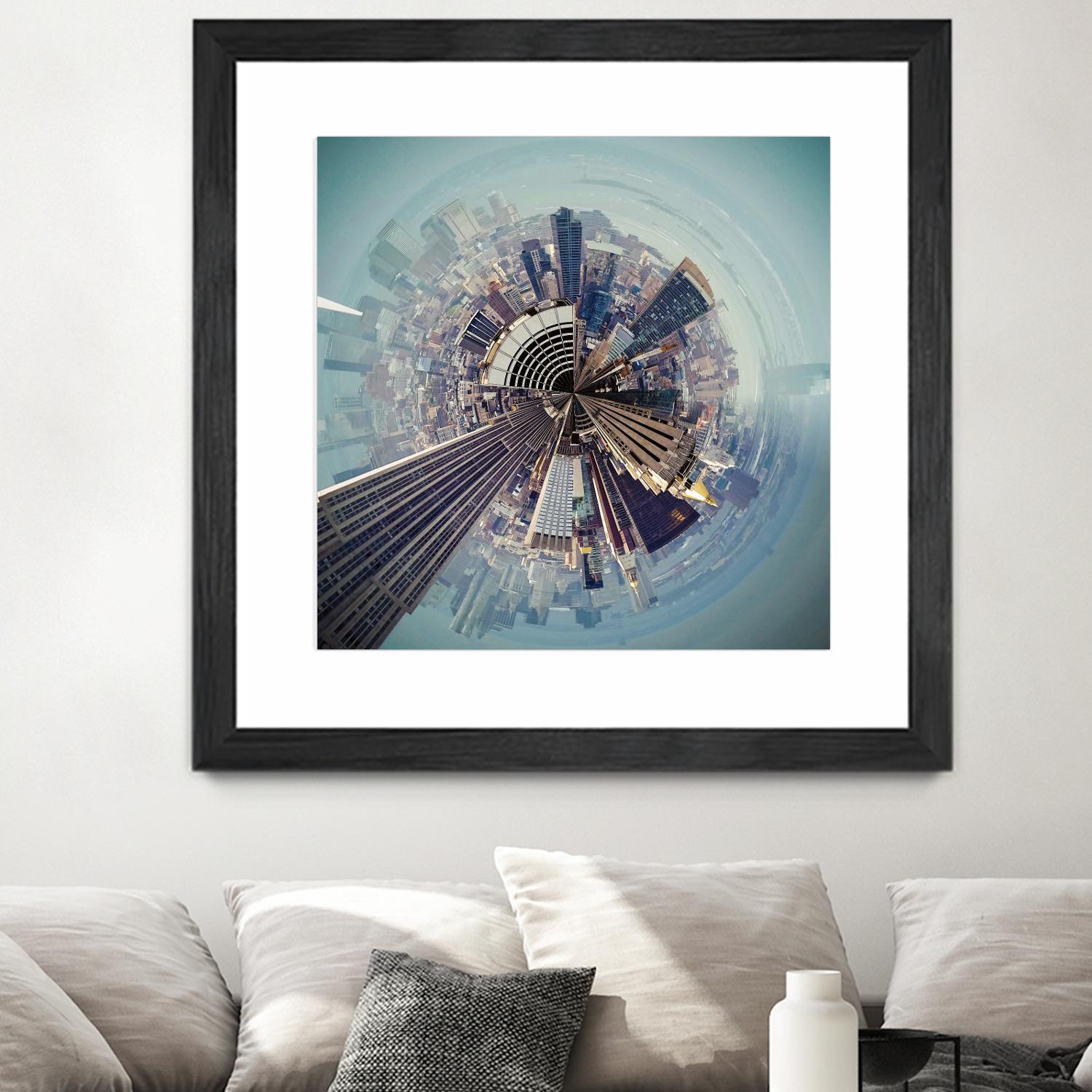 City Center I by Jean-François Dupuis on GIANT ART - blue city scene buildings