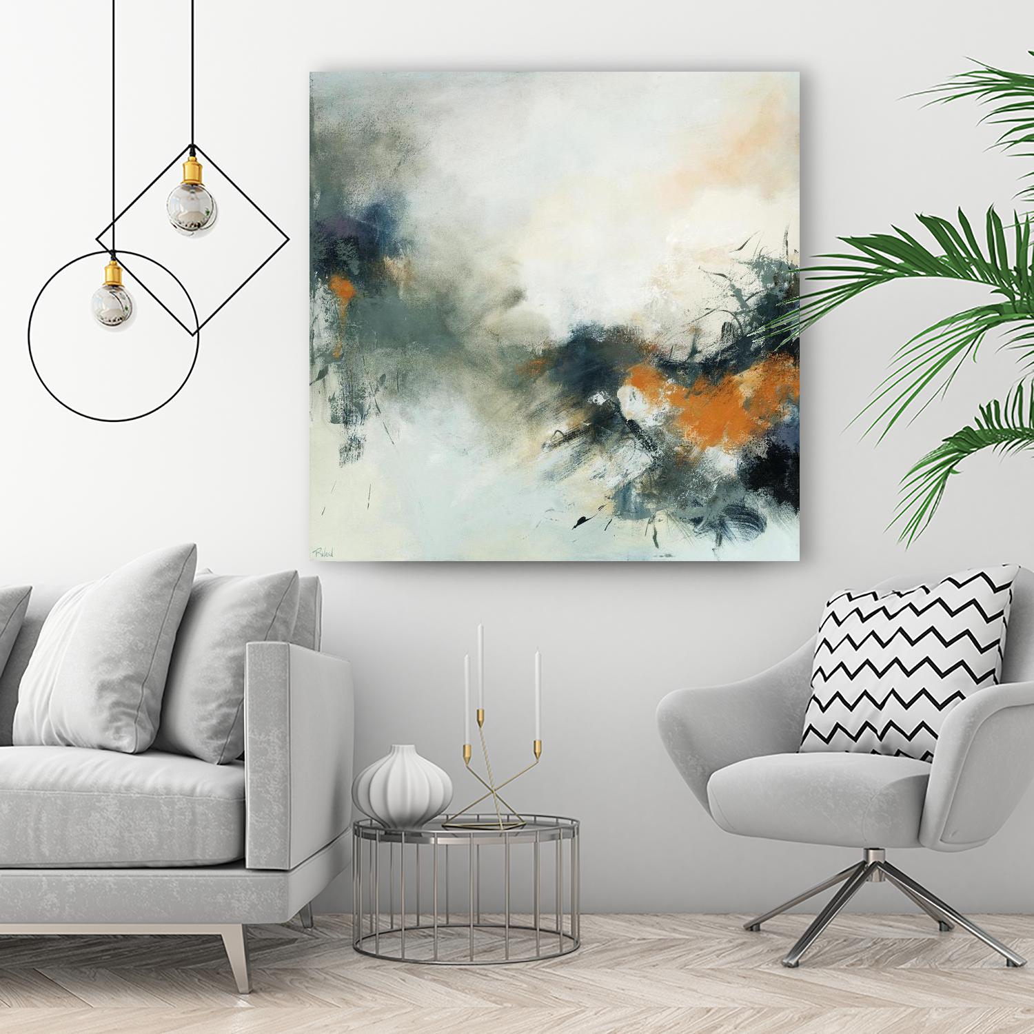 Transition by Roland Benoît on GIANT ART - orange abstract artistes du québec