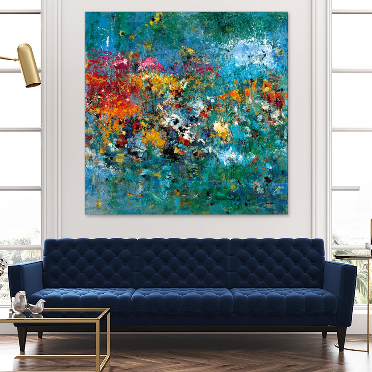 Carpe Diem 1 by Diane Lambin on GIANT ART - orange abstract fleurs abstraites