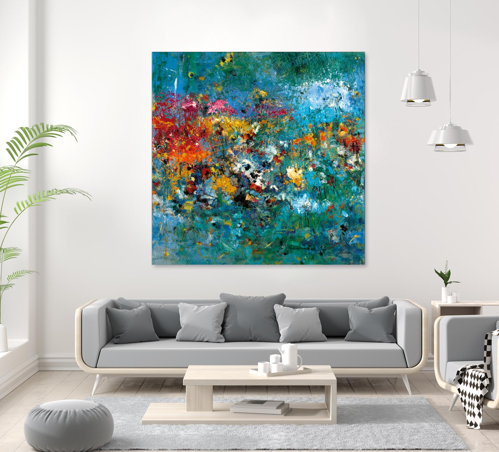 Carpe Diem 1 by Diane Lambin on GIANT ART - orange abstract fleurs abstraites
