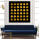 Golden Spots Black by Daniel Stanford on GIANT ART - gold shapes polka dots