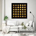 Golden Spots Black by Daniel Stanford on GIANT ART - gold shapes polka dots