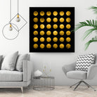 Golden Spots Black by Daniel Stanford on GIANT ART - gold shapes polka dots