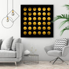 Golden Spots Black by Daniel Stanford on GIANT ART - gold shapes polka dots