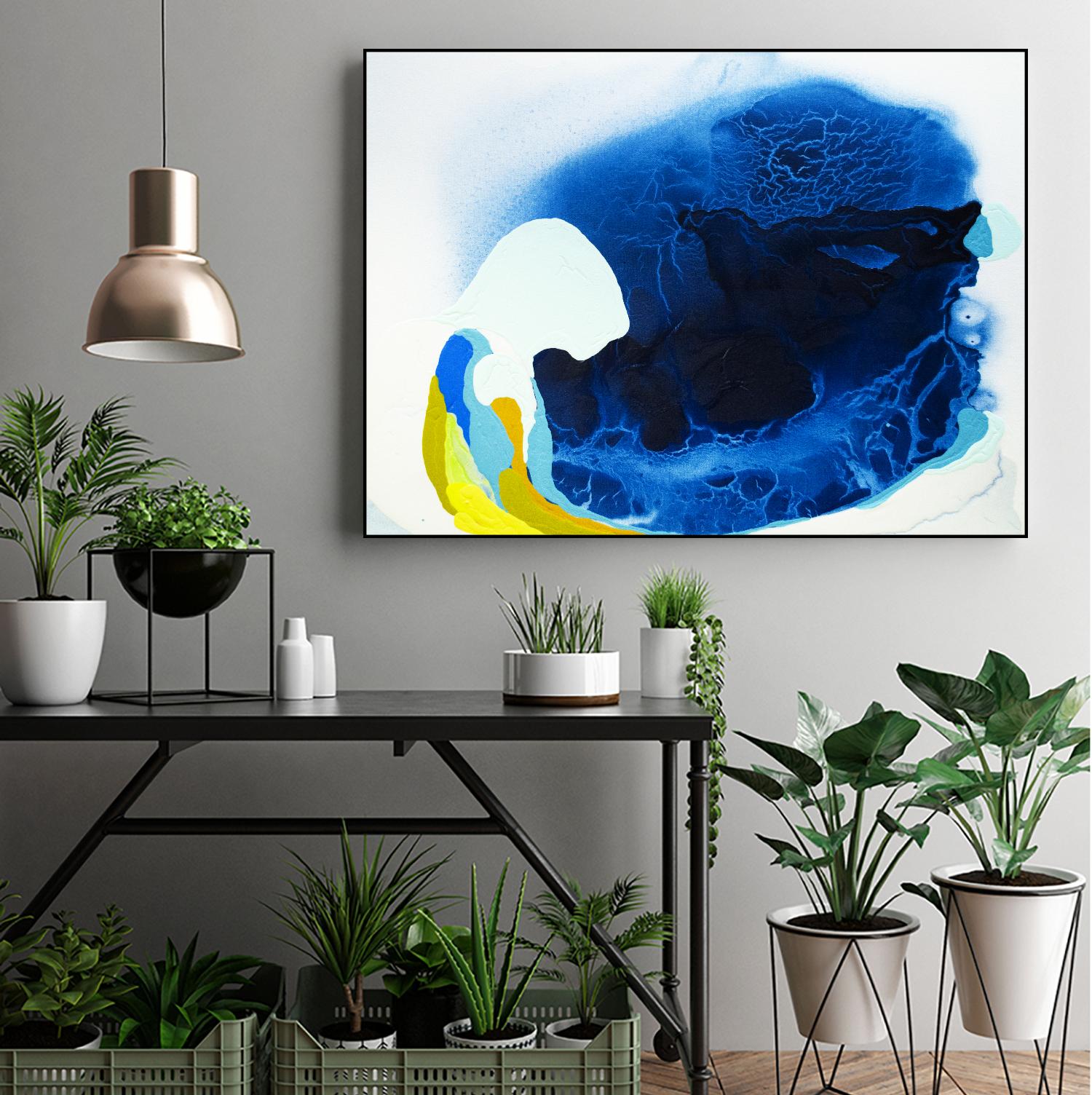 Maya V by Claire Desjardins on GIANT ART - blue abstract transparence