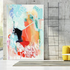 Cherry Creamsicle love by Claire Desjardins on GIANT ART - red abstract pastel