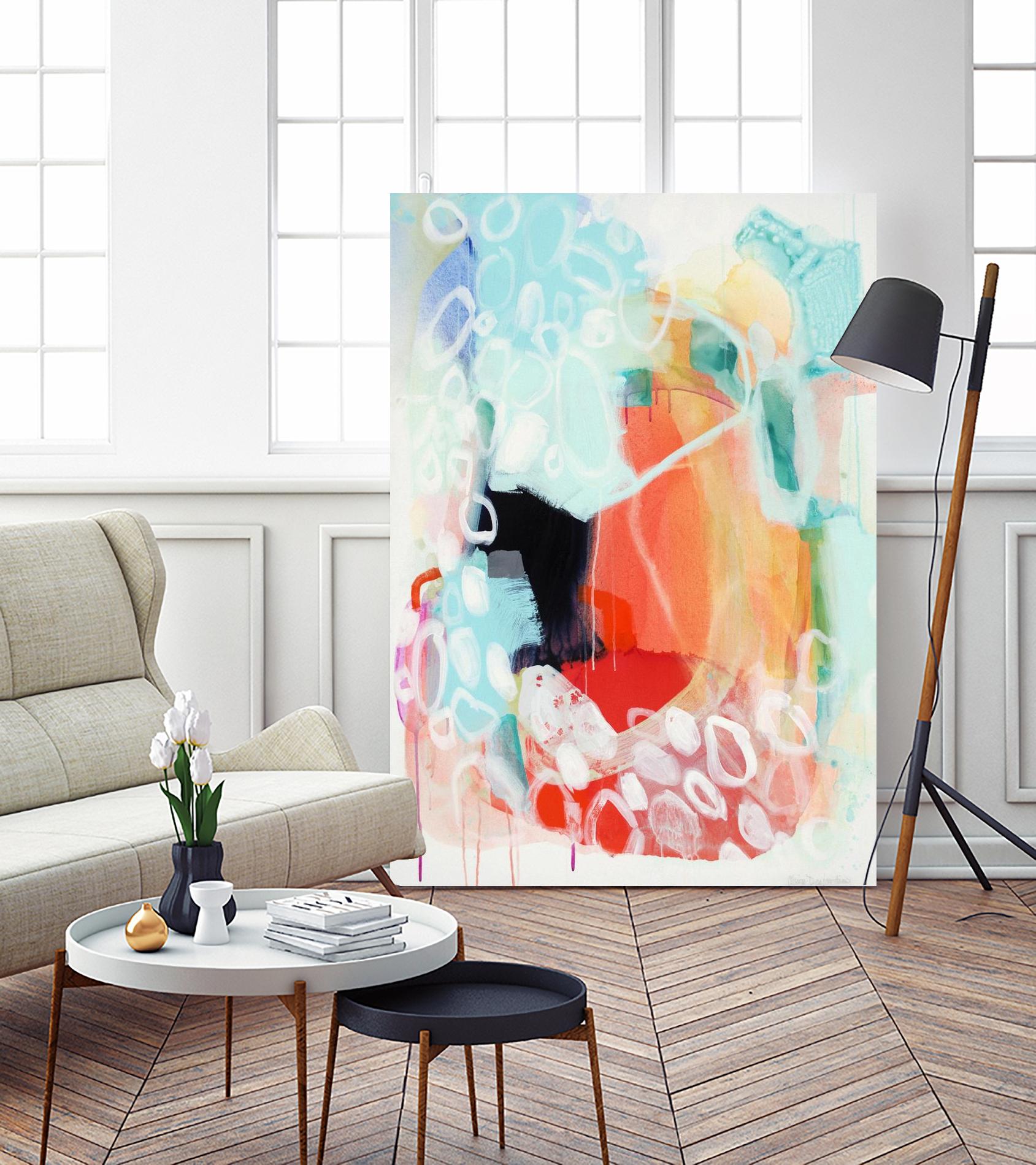 Cherry Creamsicle love by Claire Desjardins on GIANT ART - red abstract artistes du québec