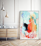 Cherry Creamsicle love by Claire Desjardins on GIANT ART - red abstract pastel