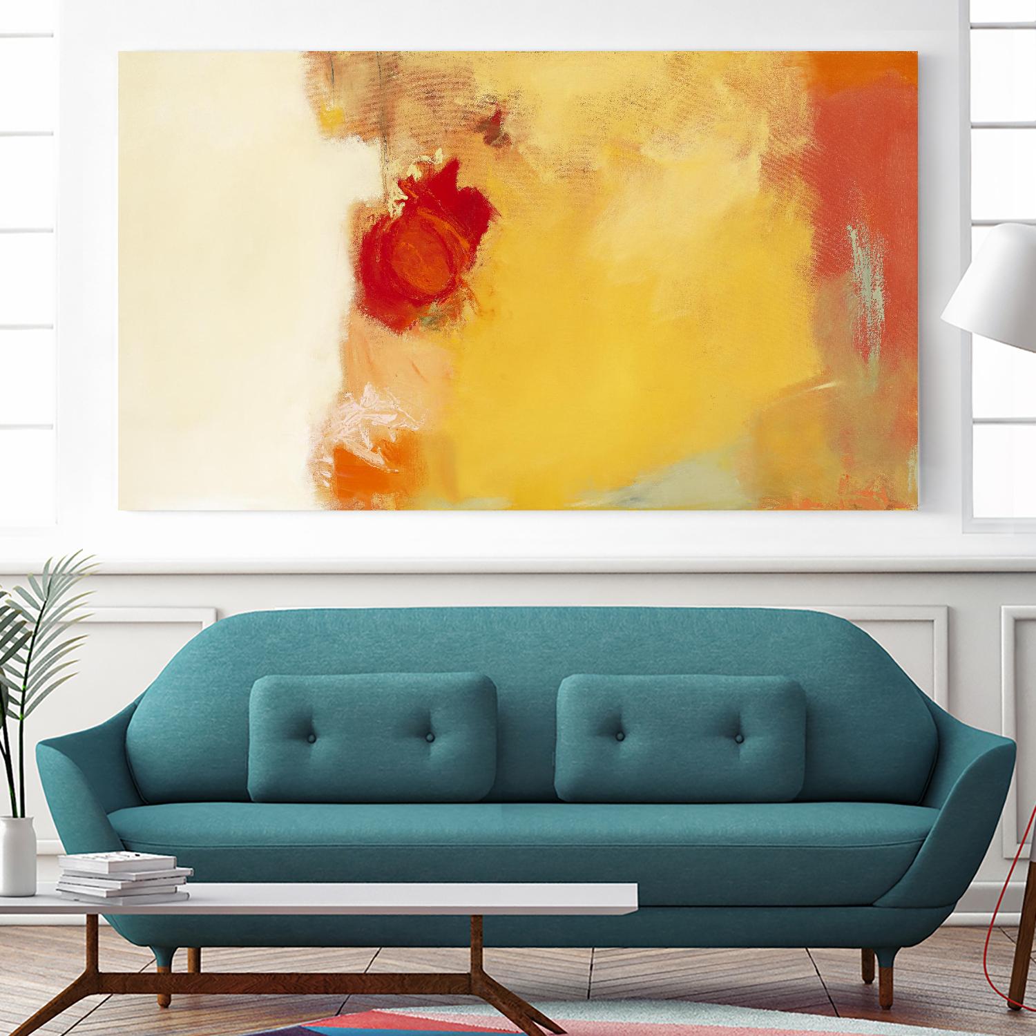 Red Note by Diane Lambin on GIANT ART - orange abstract simplicité