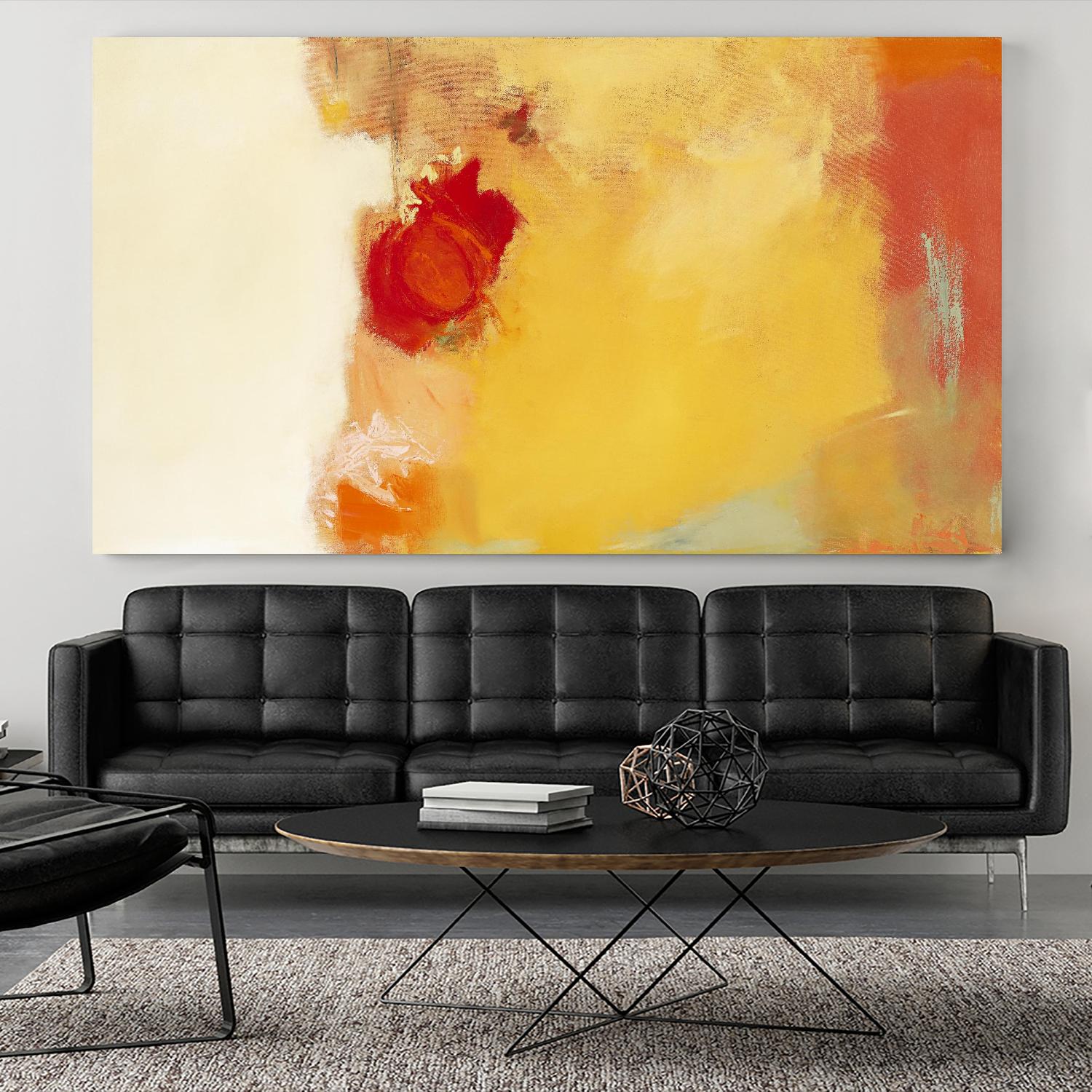 Red Note by Diane Lambin on GIANT ART - orange abstract simplicité