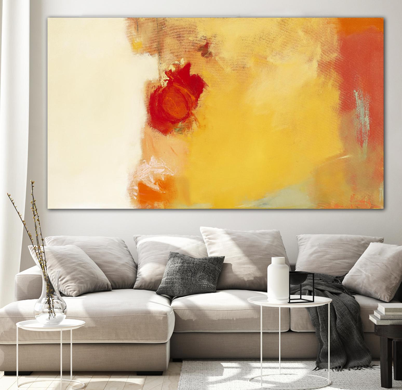 Red Note by Diane Lambin on GIANT ART - orange abstract simplicité