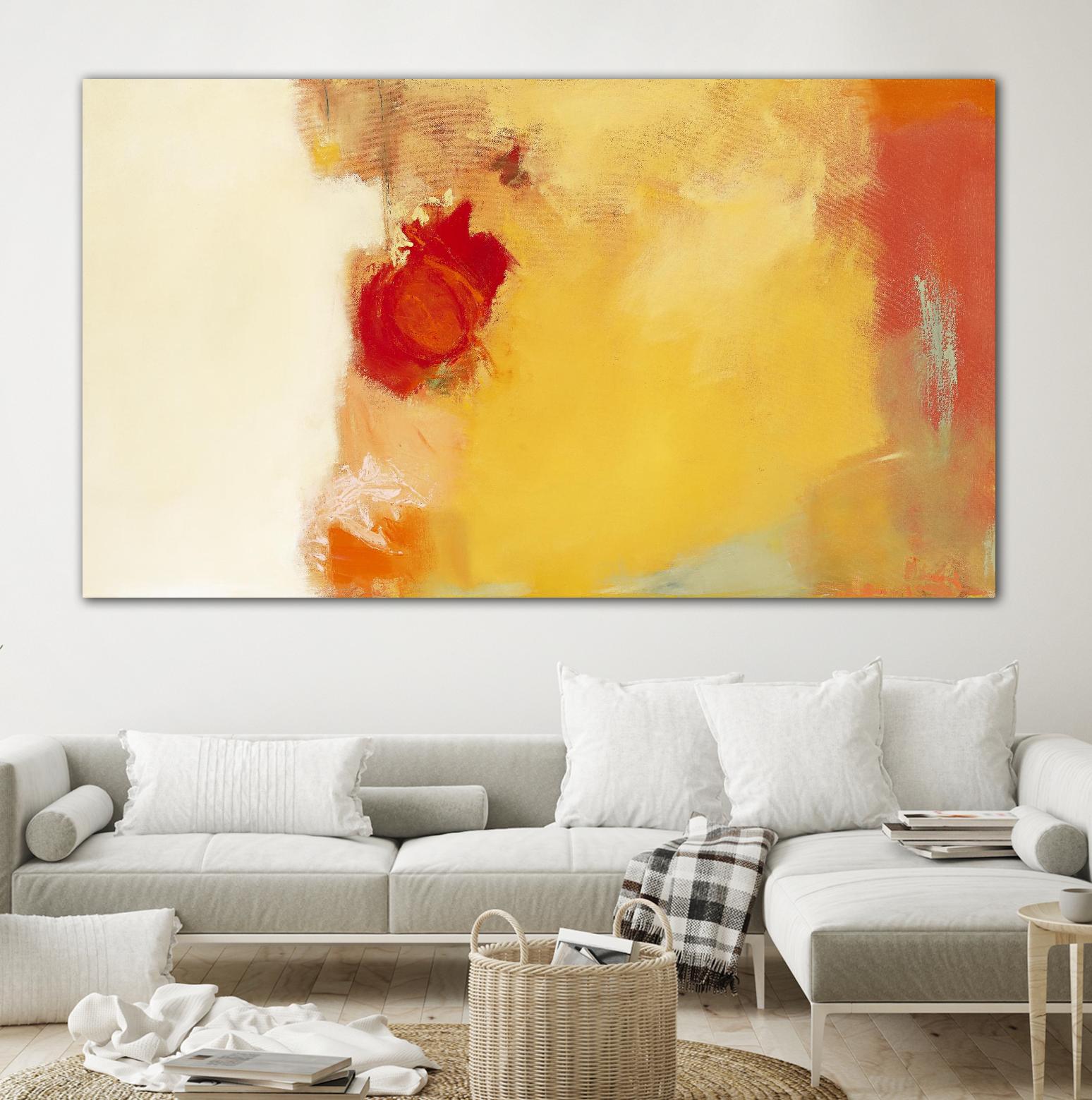 Red Note by Diane Lambin on GIANT ART - orange abstract simplicité