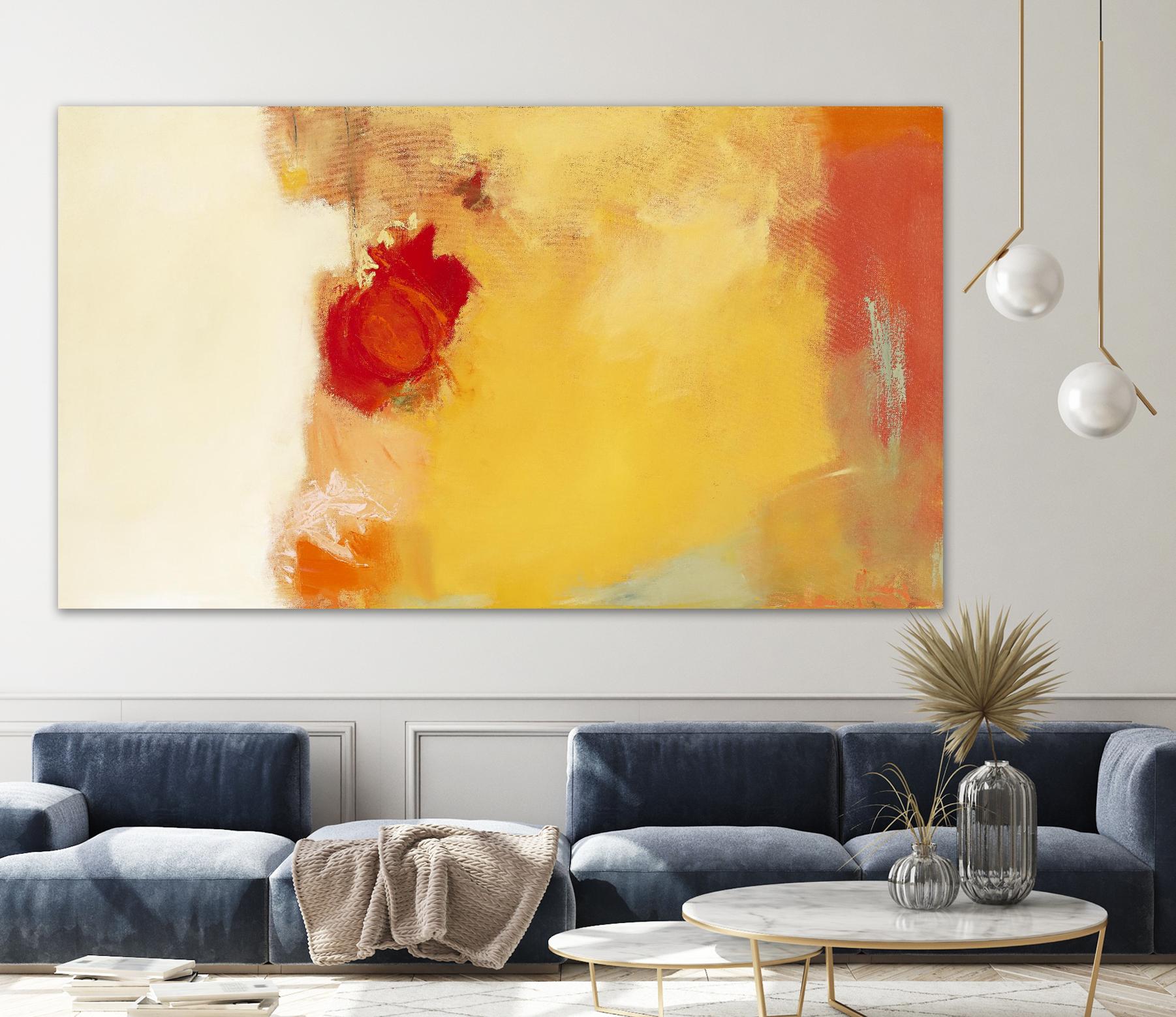 Red Note by Diane Lambin on GIANT ART - orange abstract simplicité