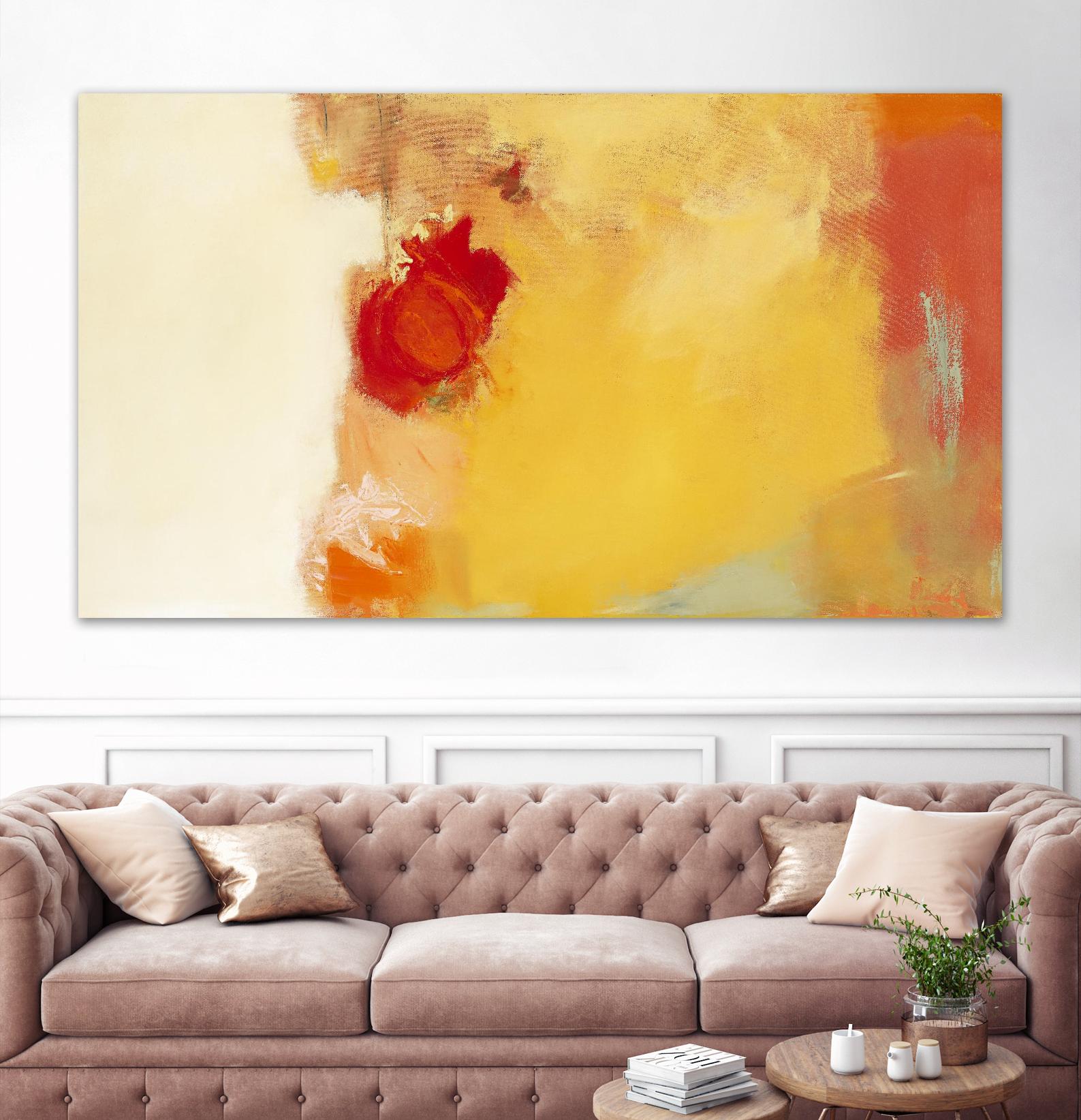 Red Note by Diane Lambin on GIANT ART - orange abstract simplicité
