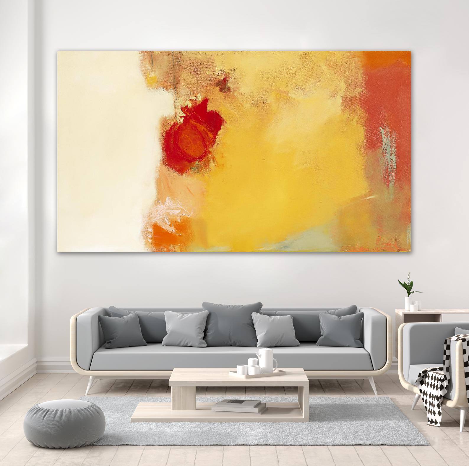 Red Note by Diane Lambin on GIANT ART - orange abstract simplicité