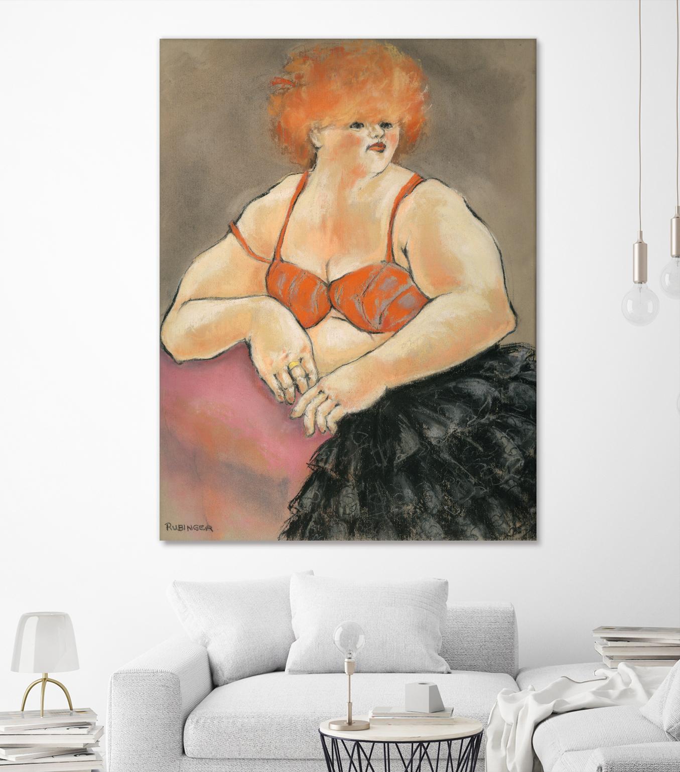 Hommage a la Goulue 2 by Bram Rubinger on GIANT ART - orange figurative drawing