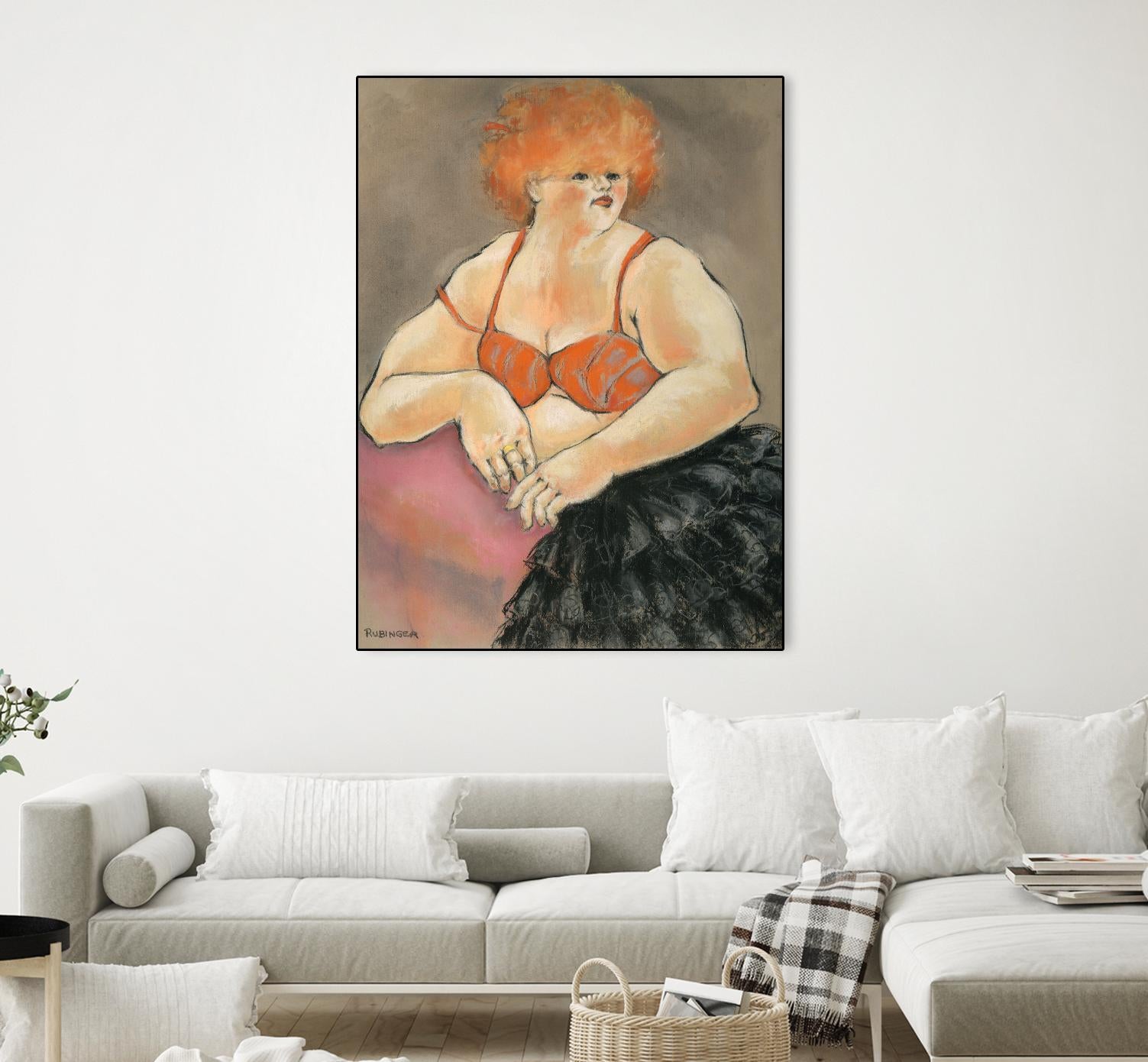 Hommage a la Goulue 2 by Bram Rubinger on GIANT ART - orange figurative drawing