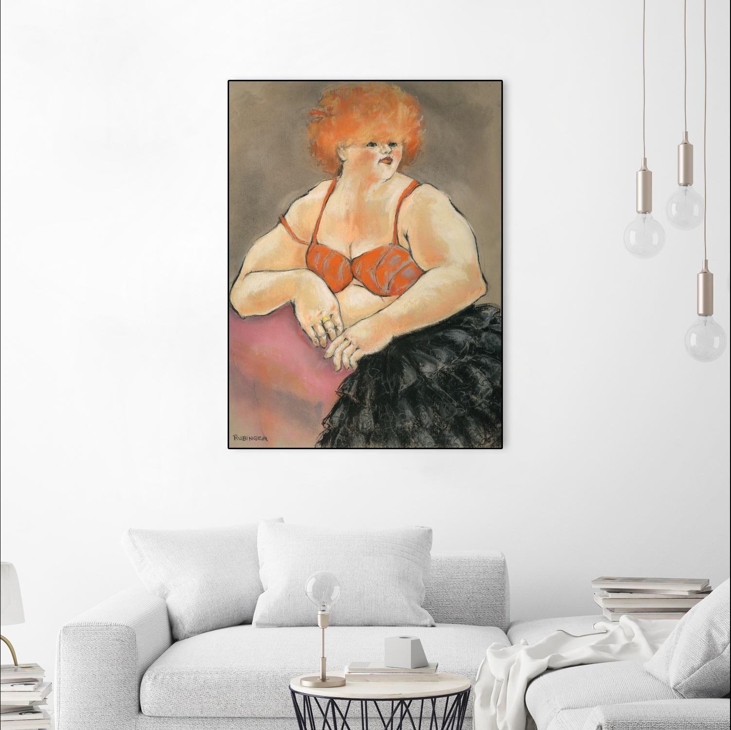 Hommage a la Goulue 2 by Bram Rubinger on GIANT ART - orange figurative drawing