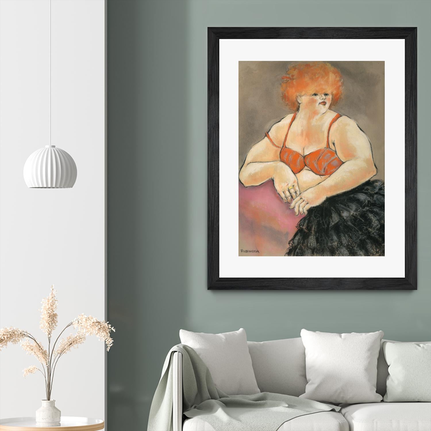 Hommage a la Goulue 2 by Bram Rubinger on GIANT ART - orange figurative drawing