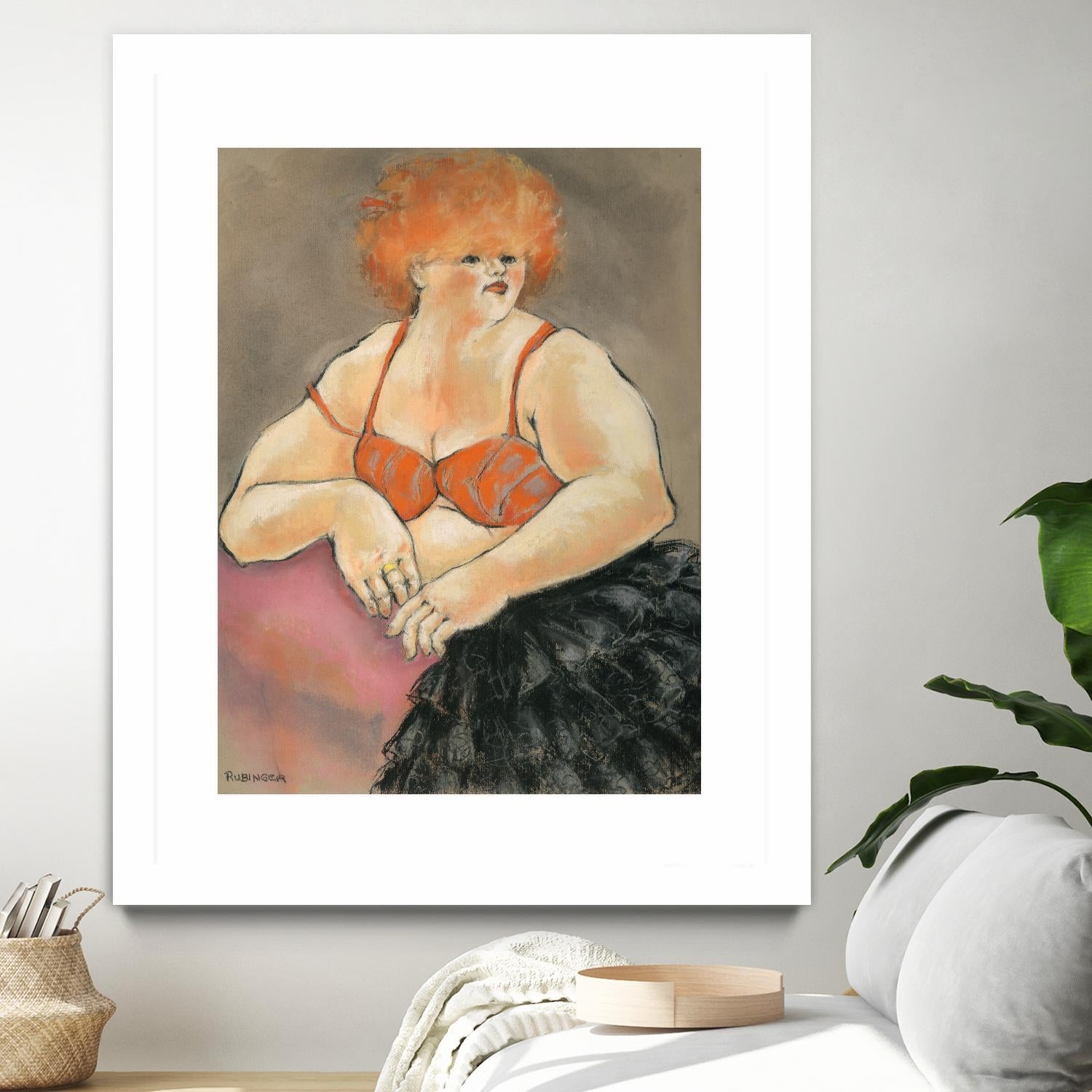 Hommage a la Goulue 2 by Bram Rubinger on GIANT ART - orange figurative drawing