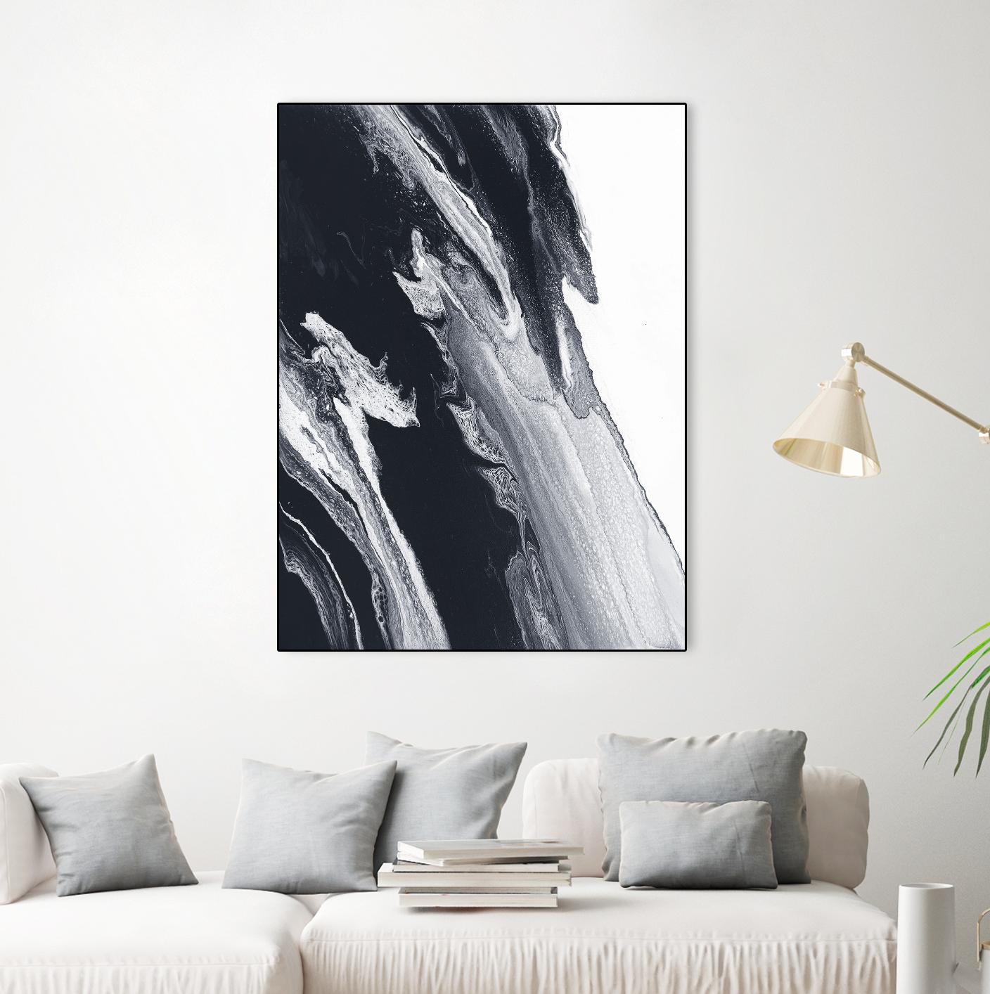 Azure Gold by Alyson Mccrink on GIANT ART - black black & white transparence