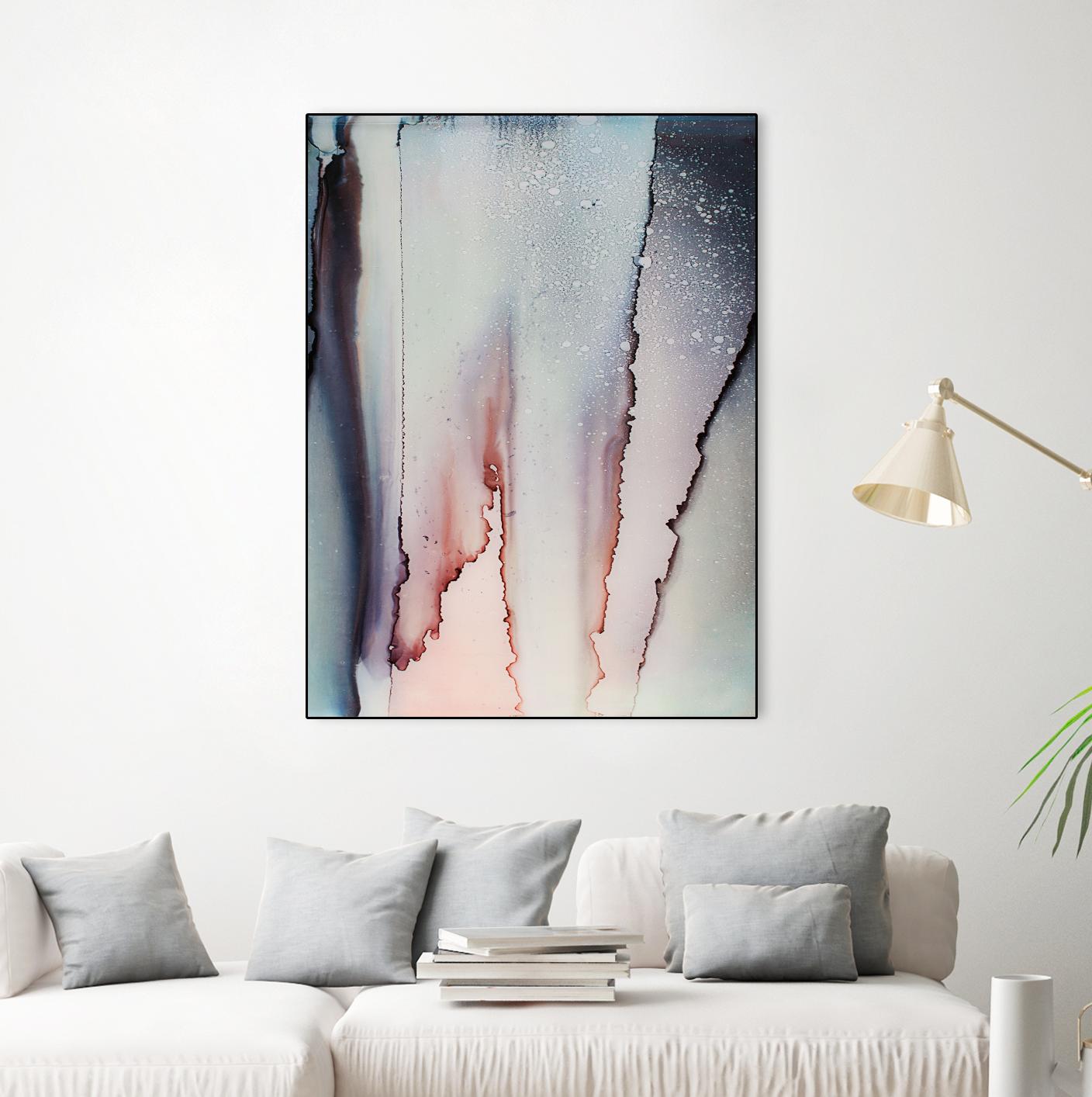 Flowing Color by Alyson Mccrink on GIANT ART - pink abstract linéaire