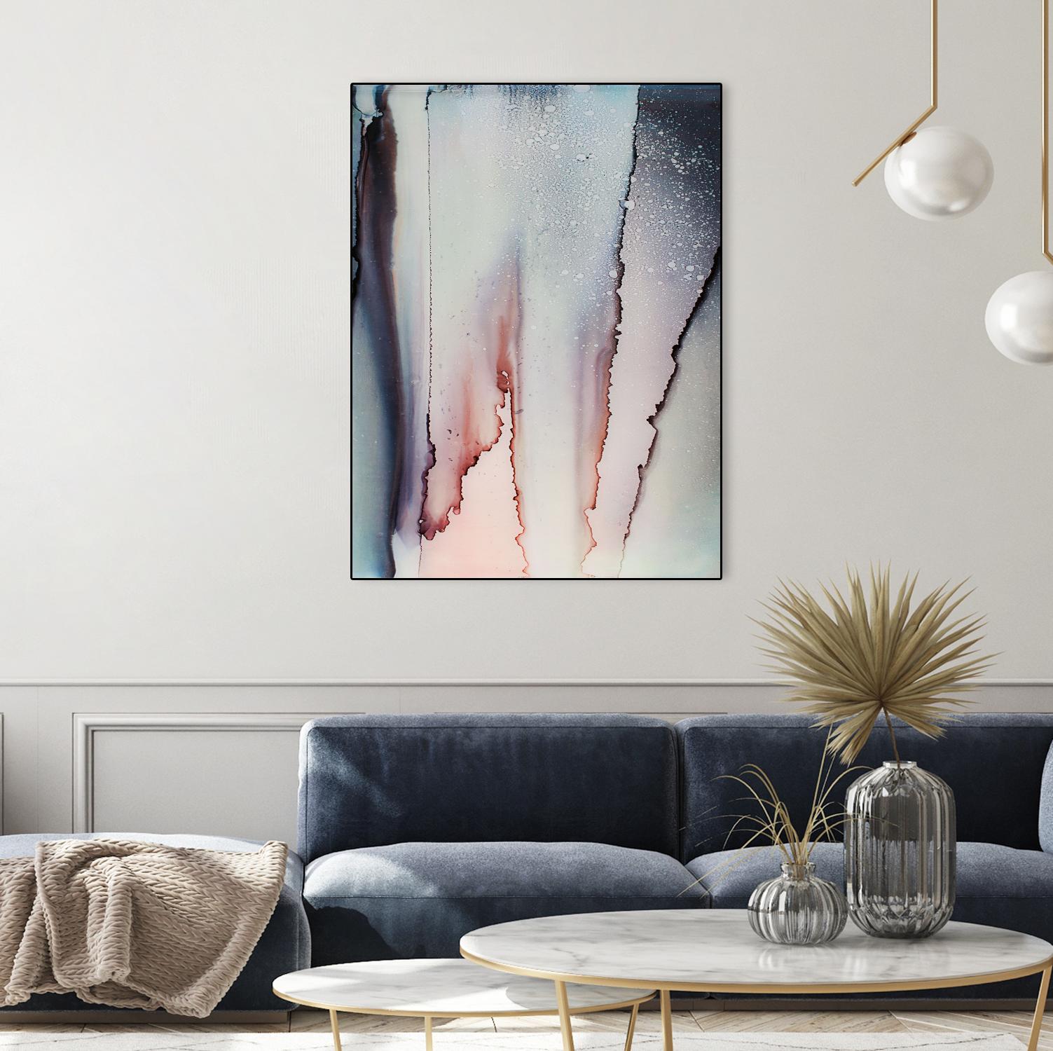 Flowing Color by Alyson Mccrink on GIANT ART - pink abstract linéaire